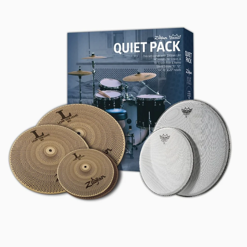 Zildjian L80 Low Volume Cymbal Pack - LV468 w/Remo SilentStroke Heads