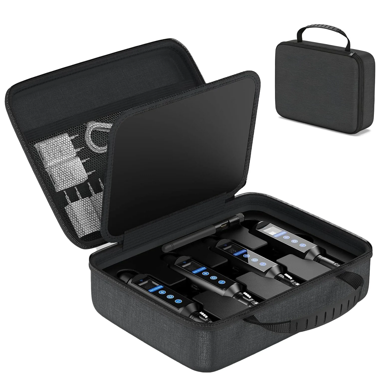 Kit controller DMX wireless TECKZOON con custodia, trasmettitore DMX512 e 3 ricevitori, autonomia fino a 20 ore, controllo touch, sistema di controllo luci DMX wireless per illuminazione scenica