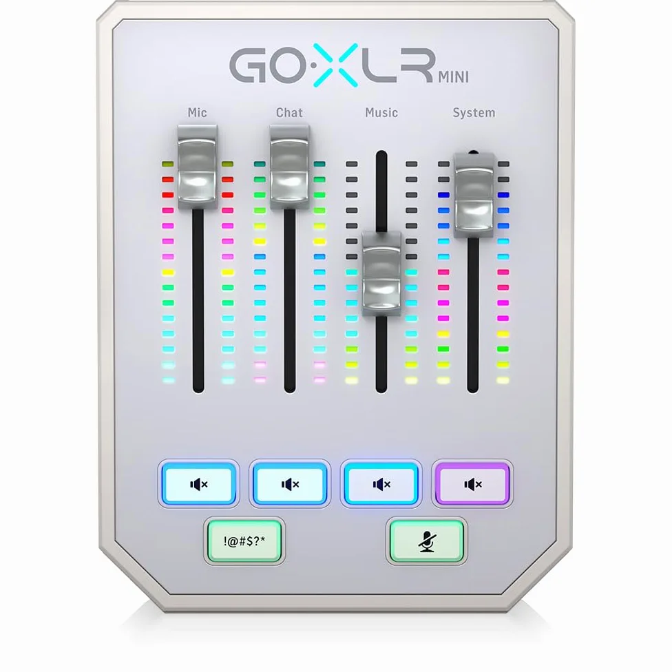 TC Helicon GoXLR MINI-WH Mixer Online per Broadcasting con Interfaccia USB/Audio e Preamp Midas | Interfaccia Audio All-in-One per Streamer e Creatori | Supporta Windows 7, 8, 10 e 11 | Bianco