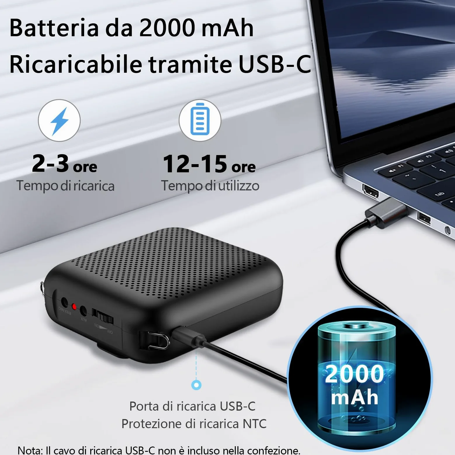 Norwii Amplificatore Vocale Portatile con Microfono Auricolare Cablato e Cintura, Mini Ricaricabile Altoparlante per Insegnanti, Guida Turistica, Allenatori, Presentatori, Riunione, Yoga