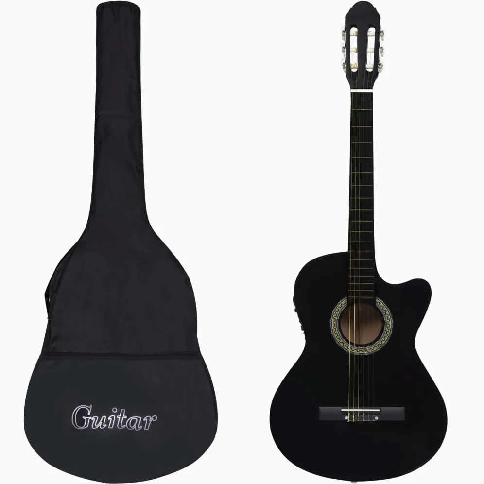 Set Chitarra Western 12 pz con Equalizzatore e 6 Corde Nera-70139