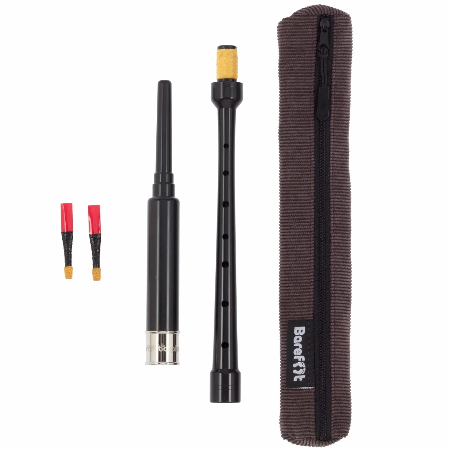 Bagpipe Practice Chanter 18 inches long, full size hole spacing, Nickel Plated Engraved Ferrule. Breathable Black Case. Bagpipes for Beginners Adult, 2 Bagpipe Practice Chanter Reeds