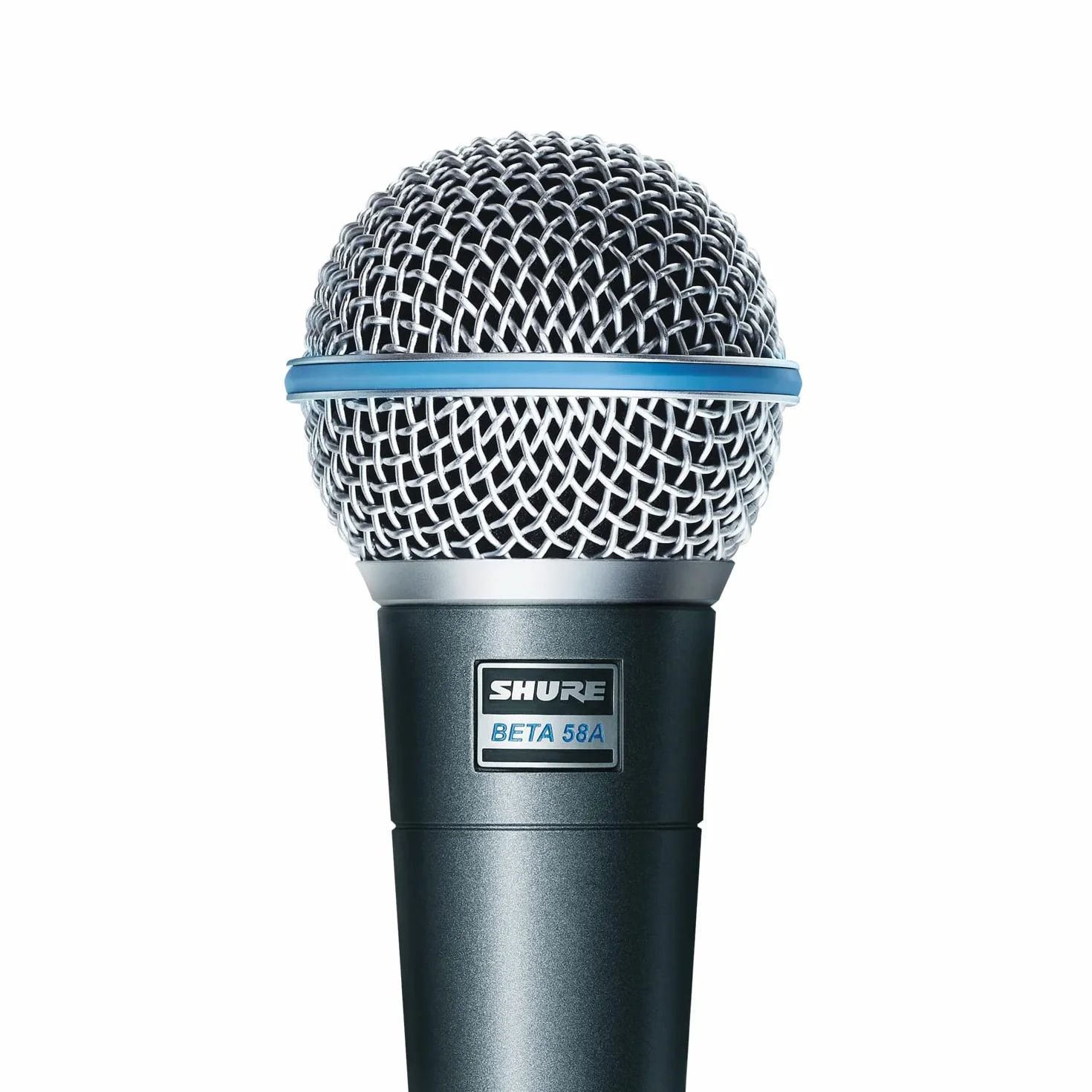 Shure BETA 58A Microfono Vocale Microfono dinamico supercardioide a elemento singolo per palcoscenico e studio, include adattatore per stativo regolabile A25D