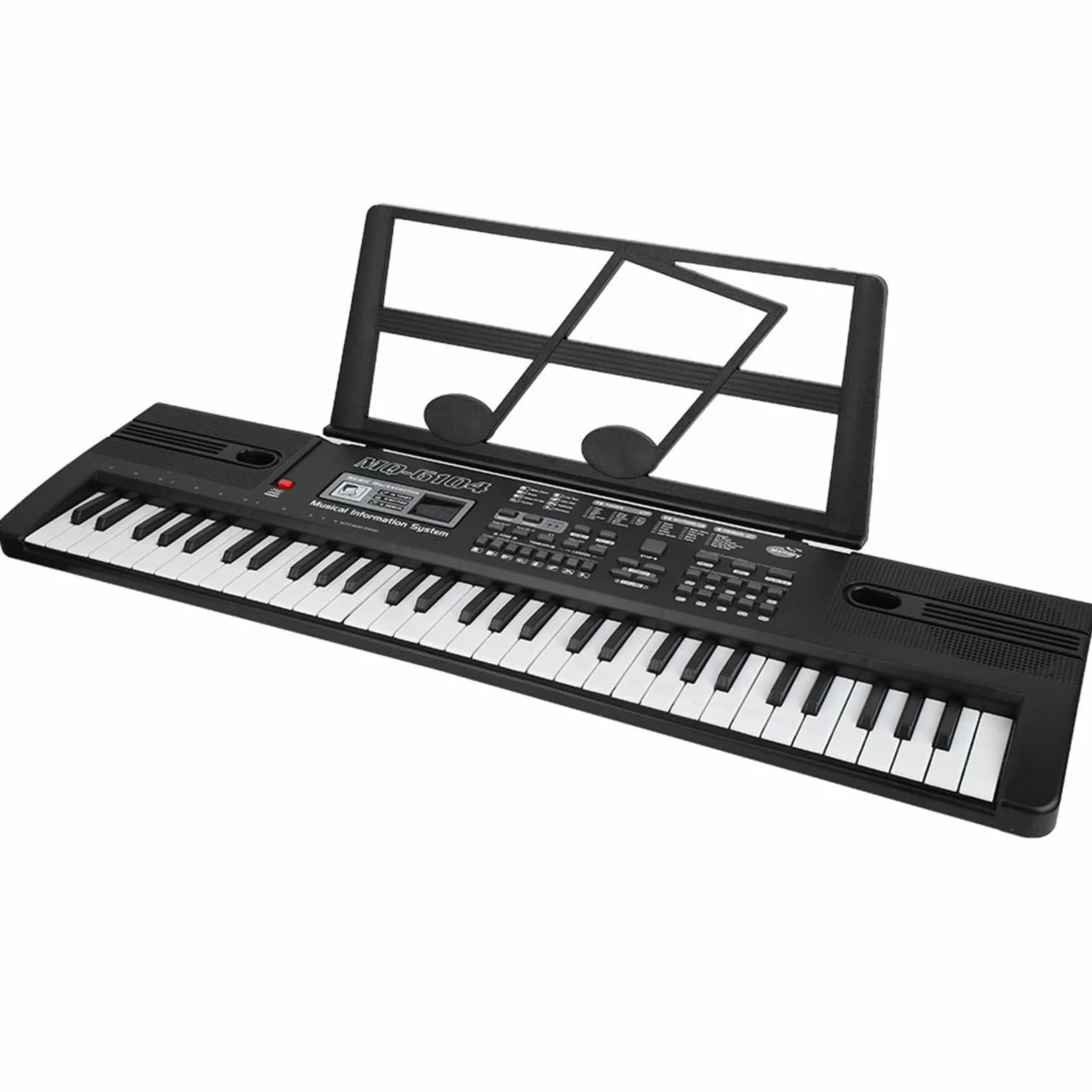 WakectsPianoforte digitale portatile con leggio, tastiera ricaricabile a 61 tasti, 16 suoni, 8 effetti sonori, 10 ritmi, 6 demo, ritmo e volume regolabili