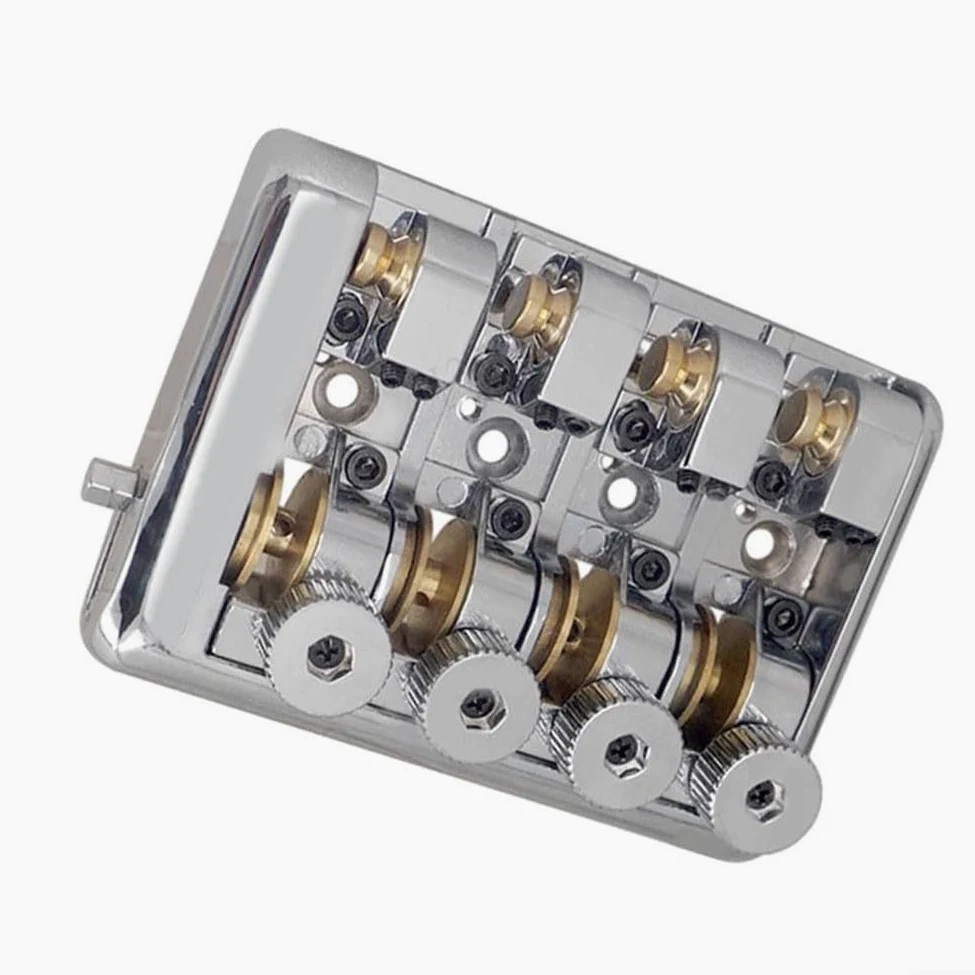 Bass Chitarra Hardware Headless Bridge con sella a rulli 4 corde per basso elettrico stabile argento (argento)