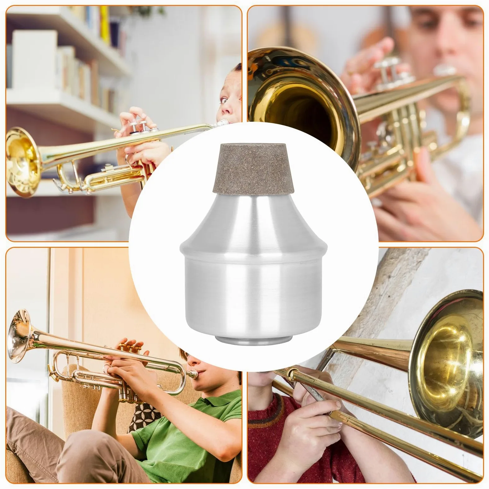 Sordina per tromba – Silenziatore in lega di alluminio per musicisti | Accessorio leggero con regolabile e caratteristiche di silenzioso per prove studio aula dormitorio appartamento e