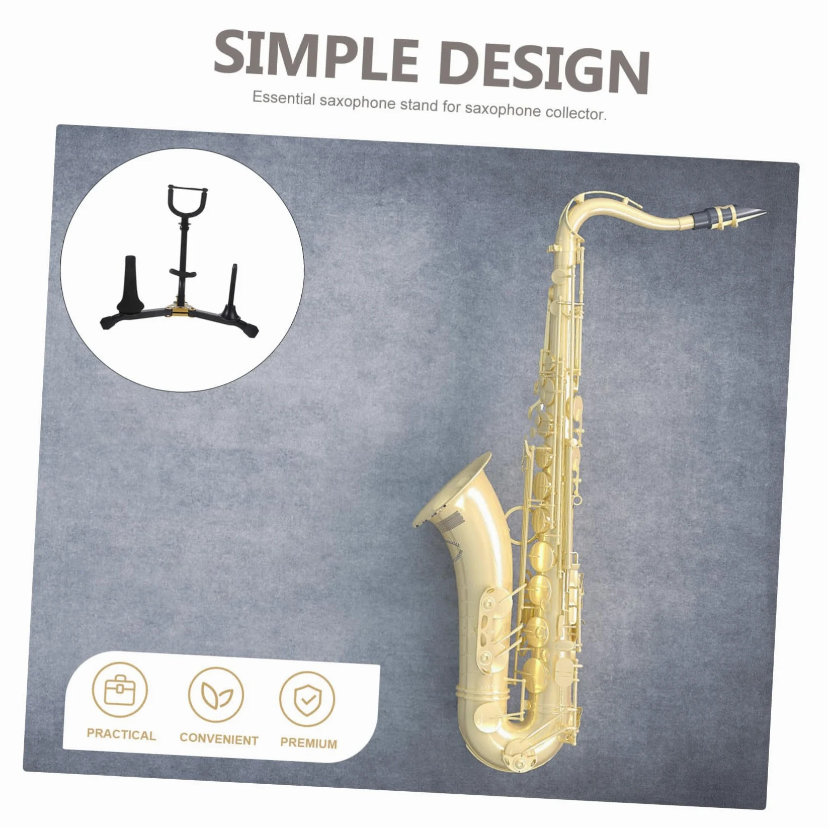 Supporto Pieghevole per Sassofono Tenore e Contralto Porta Sax Stabile e Leggero con Rack Multifunzionale per Clarinetto e Flauto Accessorio Strumento Musicale Portatile