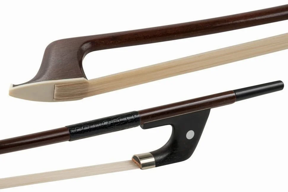 GEWA Massaranduba - Arco per bassi per studenti, asta rotonda, di migliore qualità, stampato "Jaeger", modello tedesco, per contrabbasso 3/4, made in Germany