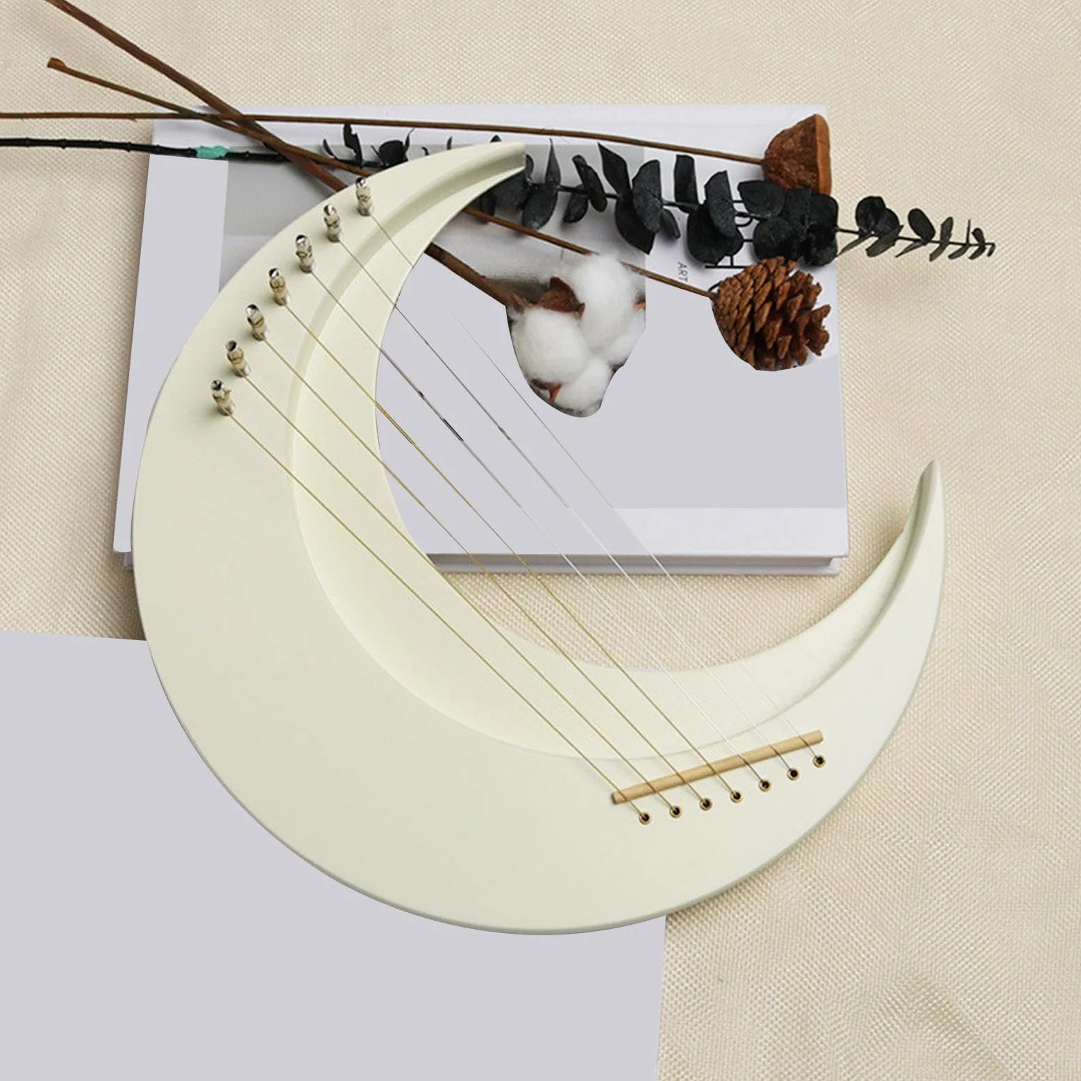 Lira Arpa strumento musicale, Lira Lira Luna 7 corde Lira Piano, strumento | musicale Crescent Strumento musicale portatile con chiave accordatura per gli amanti della musica