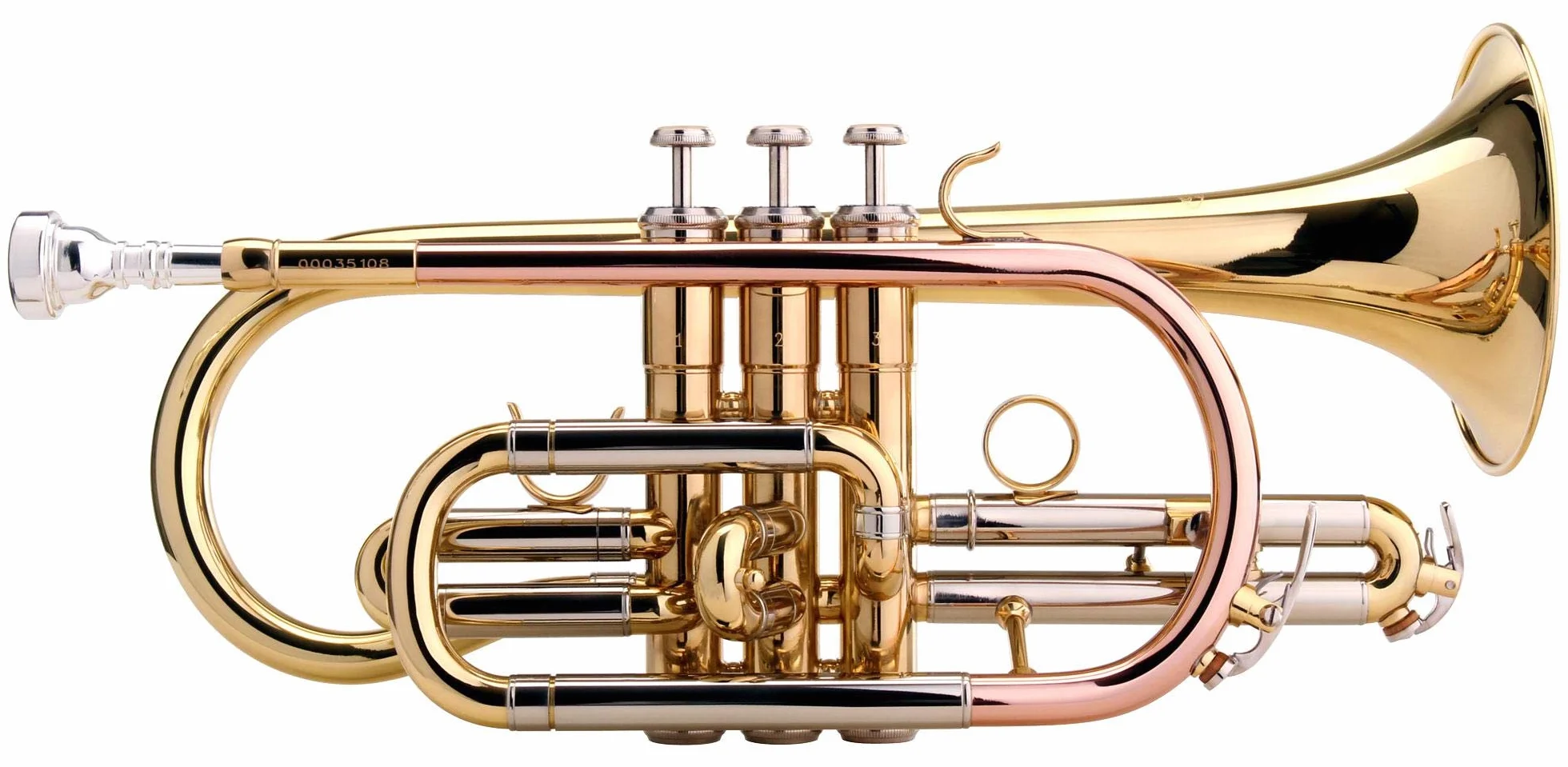 Classic Cantabile CR-400L Cornetta in Sib (ottone, valvole in acciaio inox, coulisse in alpacca, con custodia, bocchino) oro