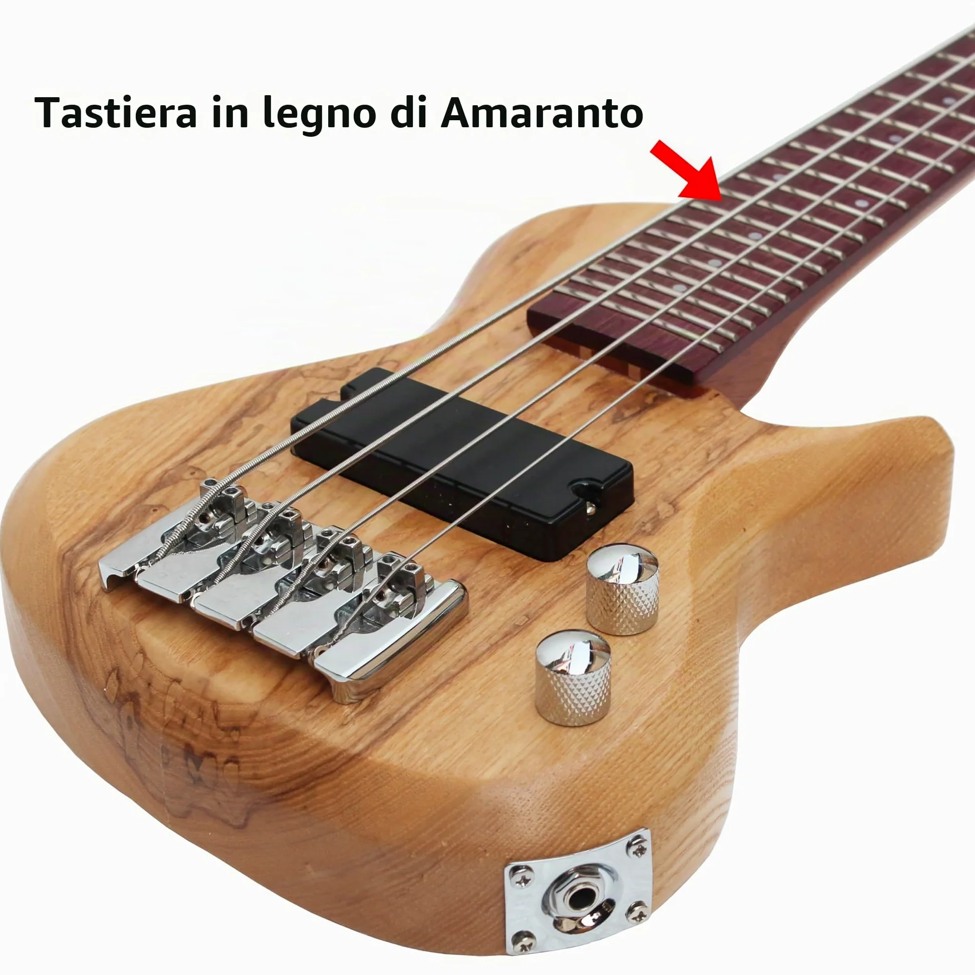 Batking Mini Basso Elettrico, Viaggio Ubass 4 Corde, Fretted Ukelele Basso con Gig bag