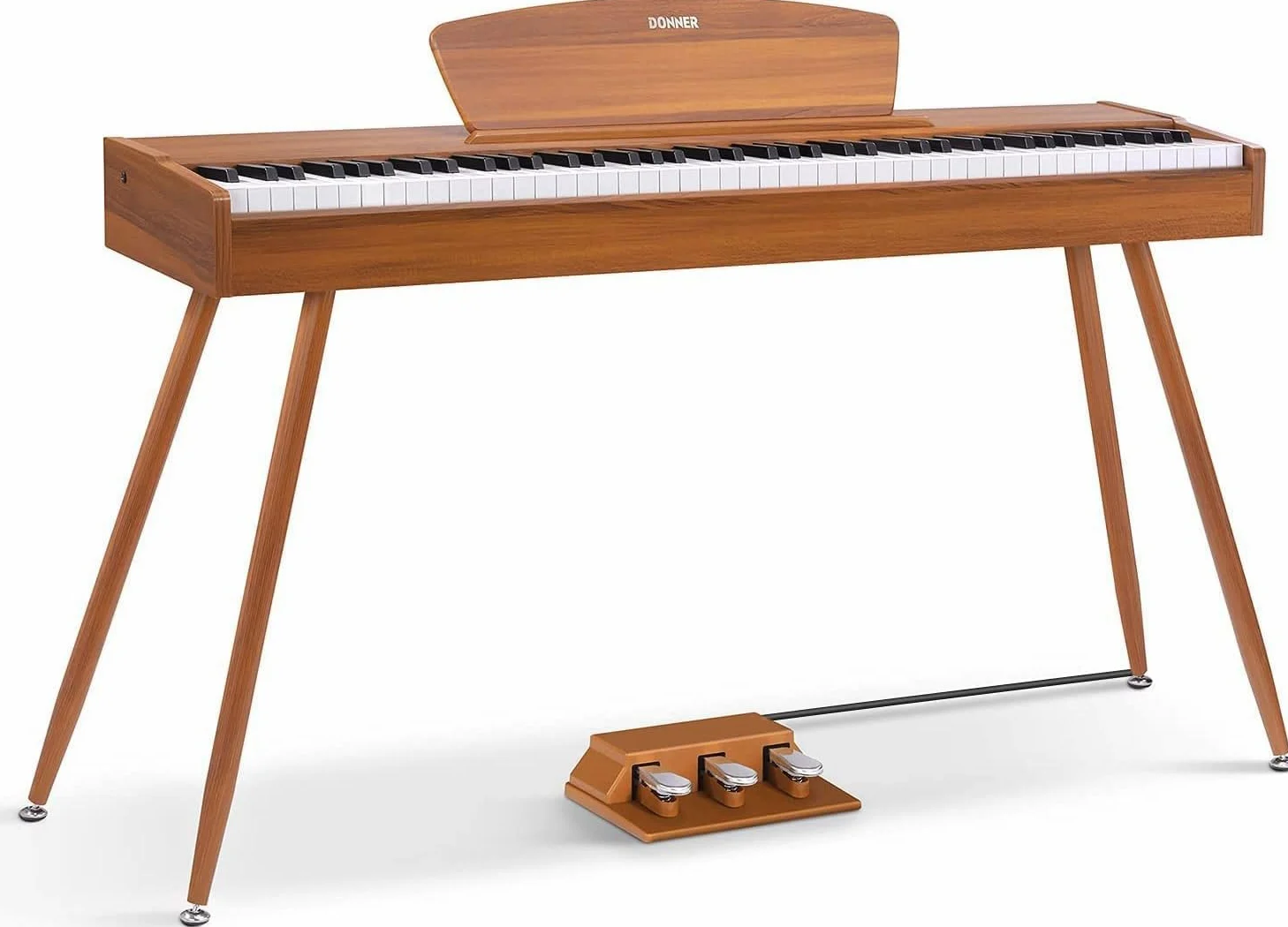 Donner DDP-80 Pianoforte Digitale 88 Tasti Pesati, Azione del Martello II, Piano Elettrico Domestico con Supporto, Pedale Triplo e Collegamento USB MIDI