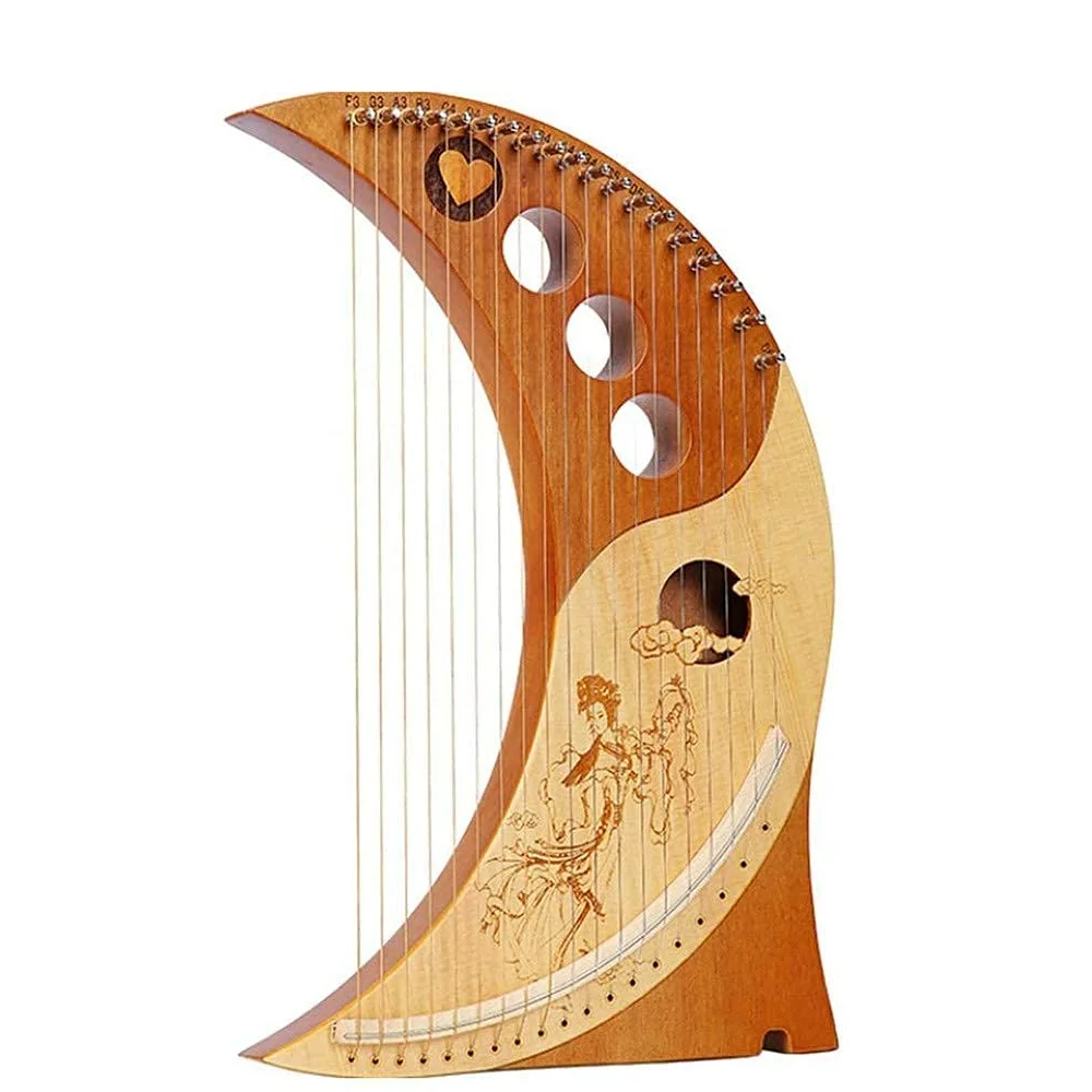 Arpa a lira, strumento a corda in legno con chiave di accordatura e manuale di istruzioni per principianti e amanti della musica