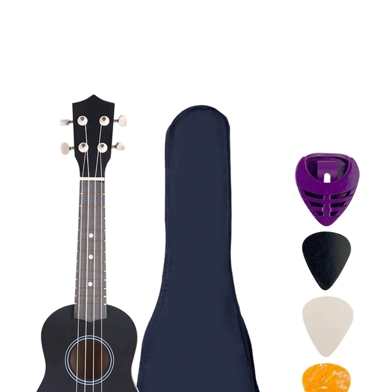 Ukulele Per Principianti Ukulele In Legno Massello Per Principianti Adulti E Mini Chitarra Da 21 Pollici Per Studio Autonomo(Black)