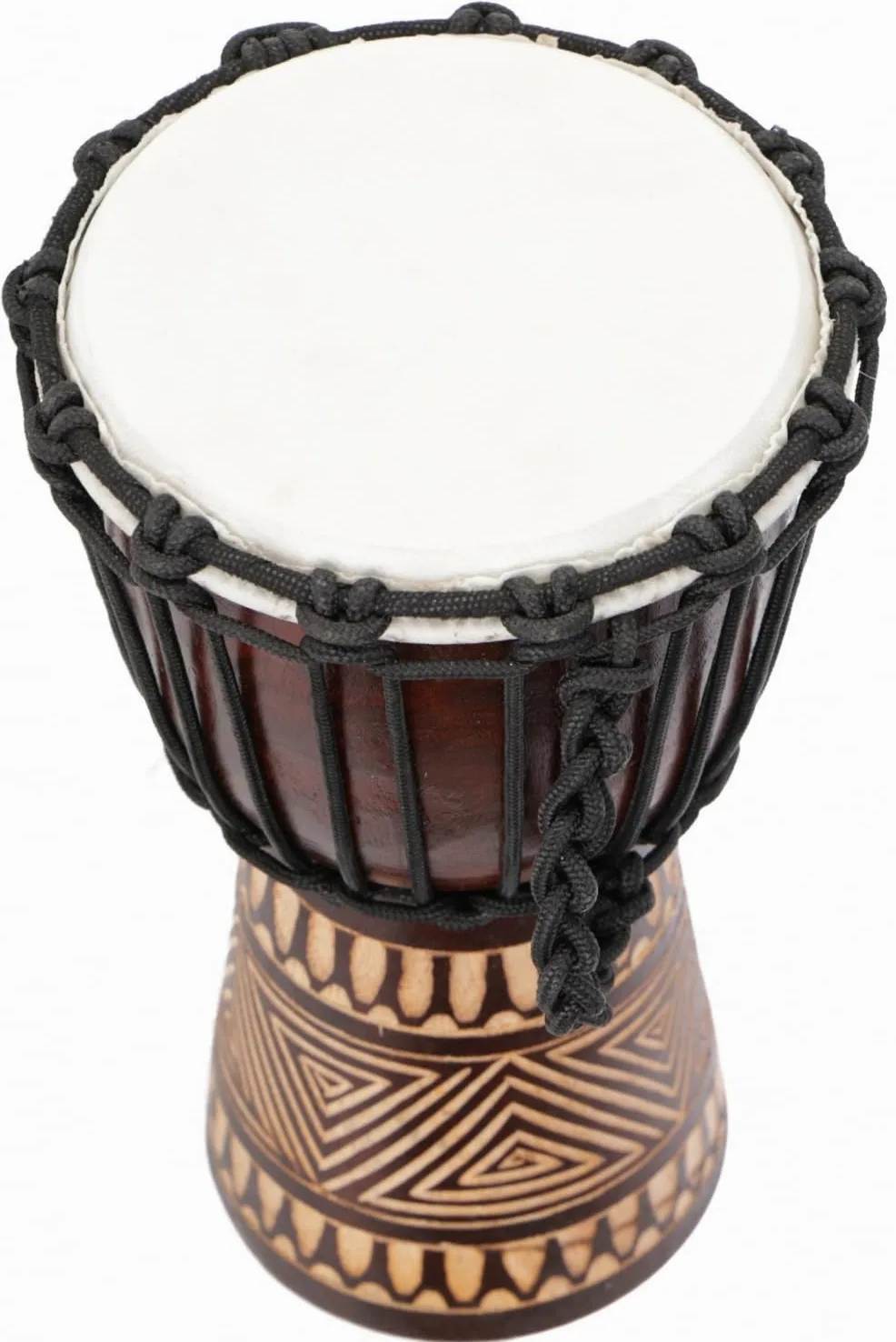Guru-Shop Tamburo di Legno (djembe) con Intagli di Varie Dimensioni, Dimensione: 35 cm, Drum Sonaglio-didgeridoo