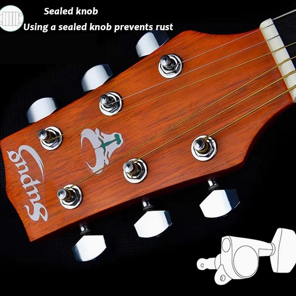 Chitarra Acustica Elettrificata Da 41 Pollici, Chitarra Acustica Full-size Con Spalla Mancante, Tavola Armonica In Abete Massello, Fondo E Fasce In Mogano, Ottime Prestazioni(Natural wood colo)