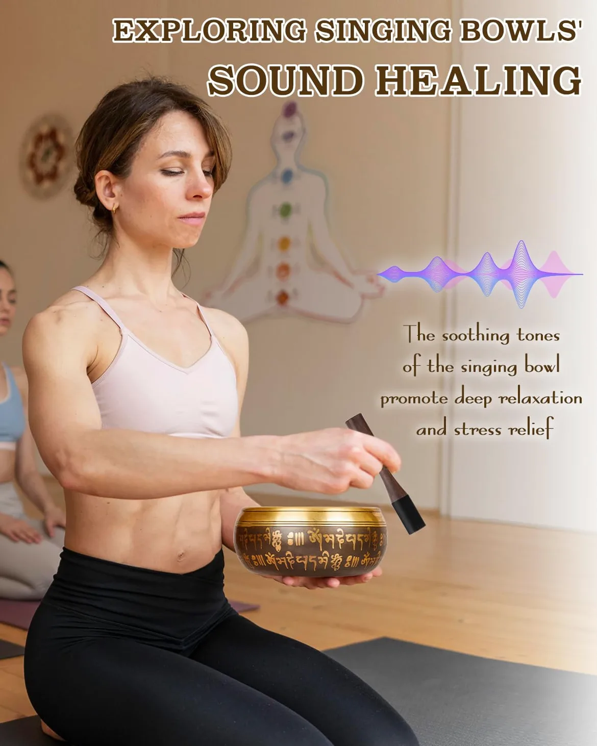 Grandi campane tibetane realizzate a mano in Nepal per yoga, guarigione dei chakra, sollievo dallo stress, regalo per donne