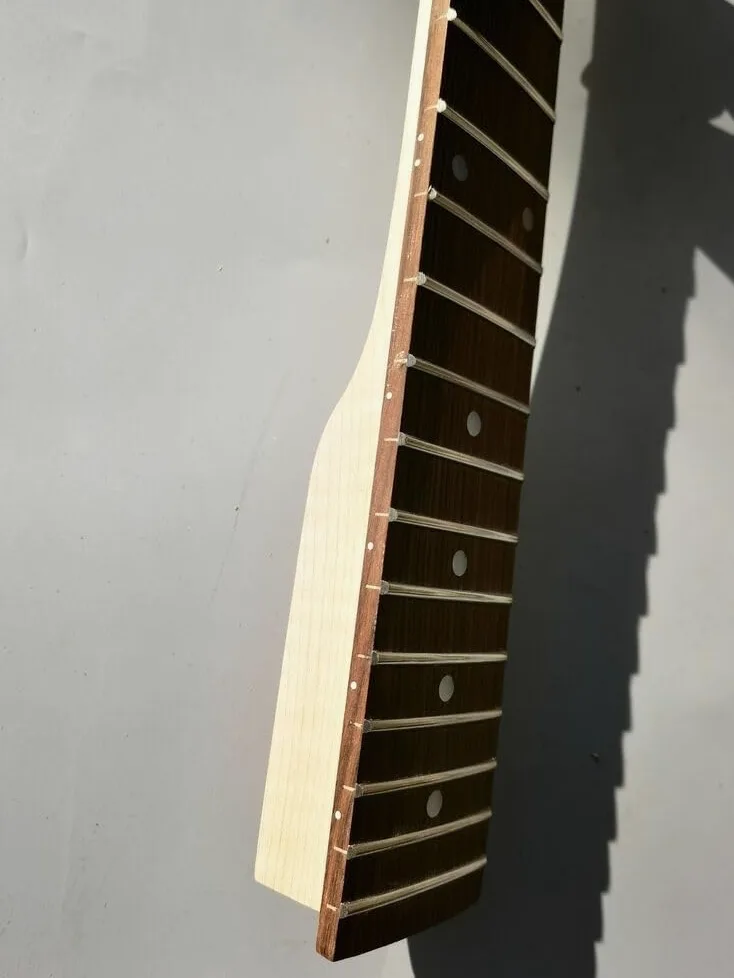 Manico For Chitarra Da 22 Tasti, Tastiera In Acero E Palissandro 27 Pollici, Baritono, Testa A Paletta