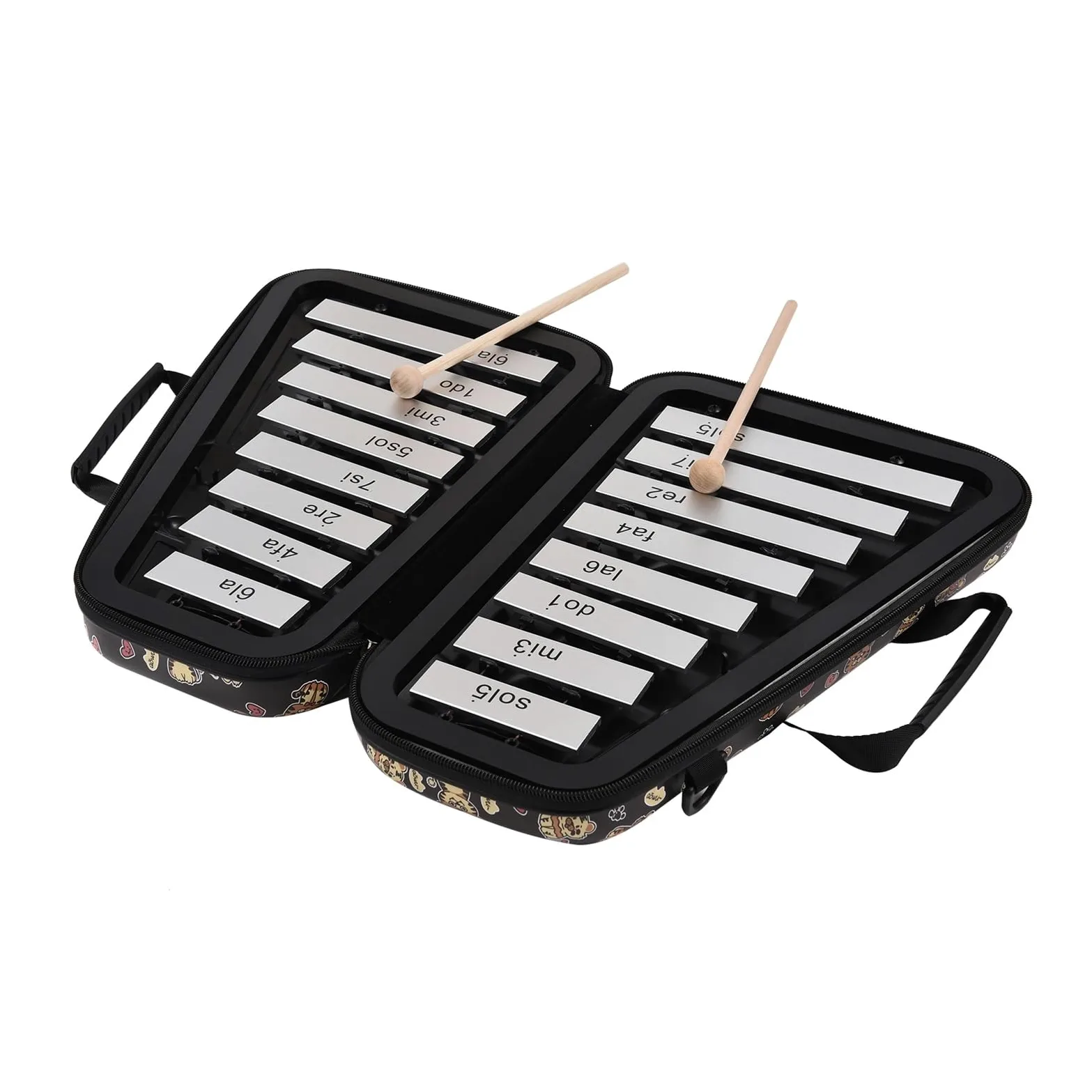 xilofono ​Legno Strumento A Percussione Musicale Educativo Precoce Xilofono A 16 Tasti Glockenspiel A 16 Note con Piastra in Alluminio (Color : BK)