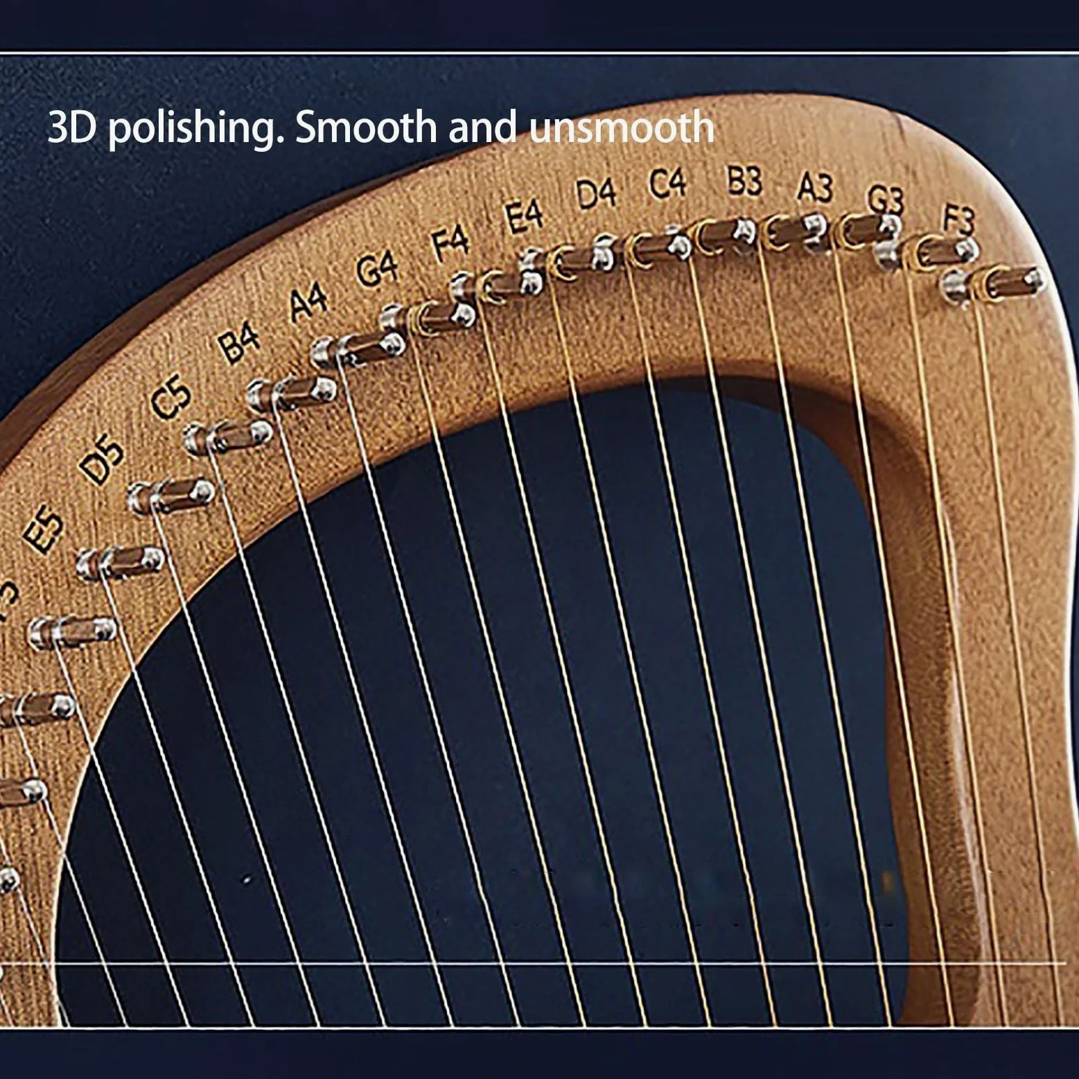 Lyre Harp 19,21,24,32 Corde In Metallo Strumento Musicale Principiante Portatile Arpa Lira Con Custodia, Chiave Di Accordatura, Corde Estratte, E Plettro(19-String Boxed - Coffee)