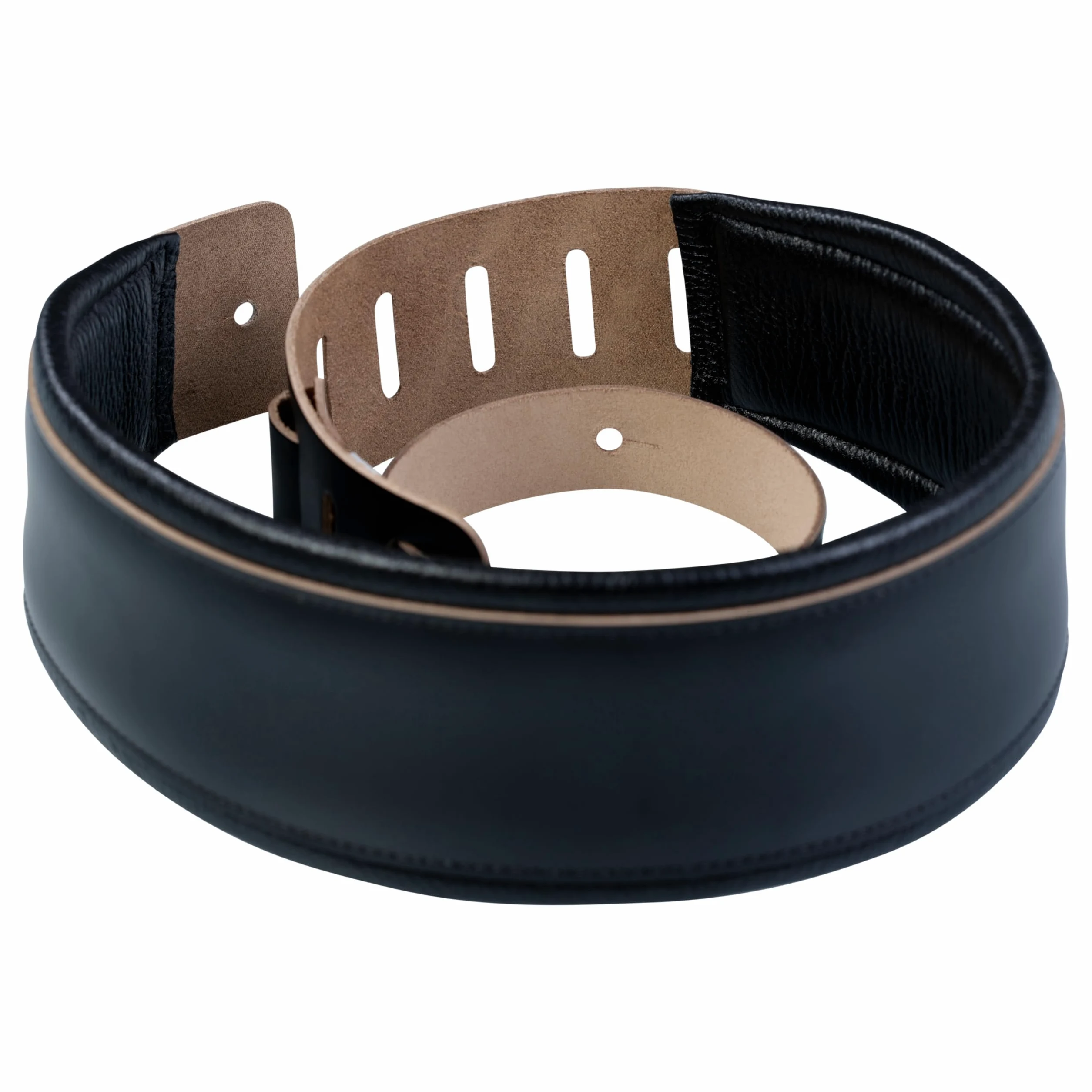 Levy's, DM1PD-XL-BLK Tracolla XL in Pelle Pieno Fiore Black, Imbottitura in Schiuma da 1/4", Larghezza 3" / 7.68 cm, Lunghezza: regolabile fino a 64" / 162.56 cm, Colore Black