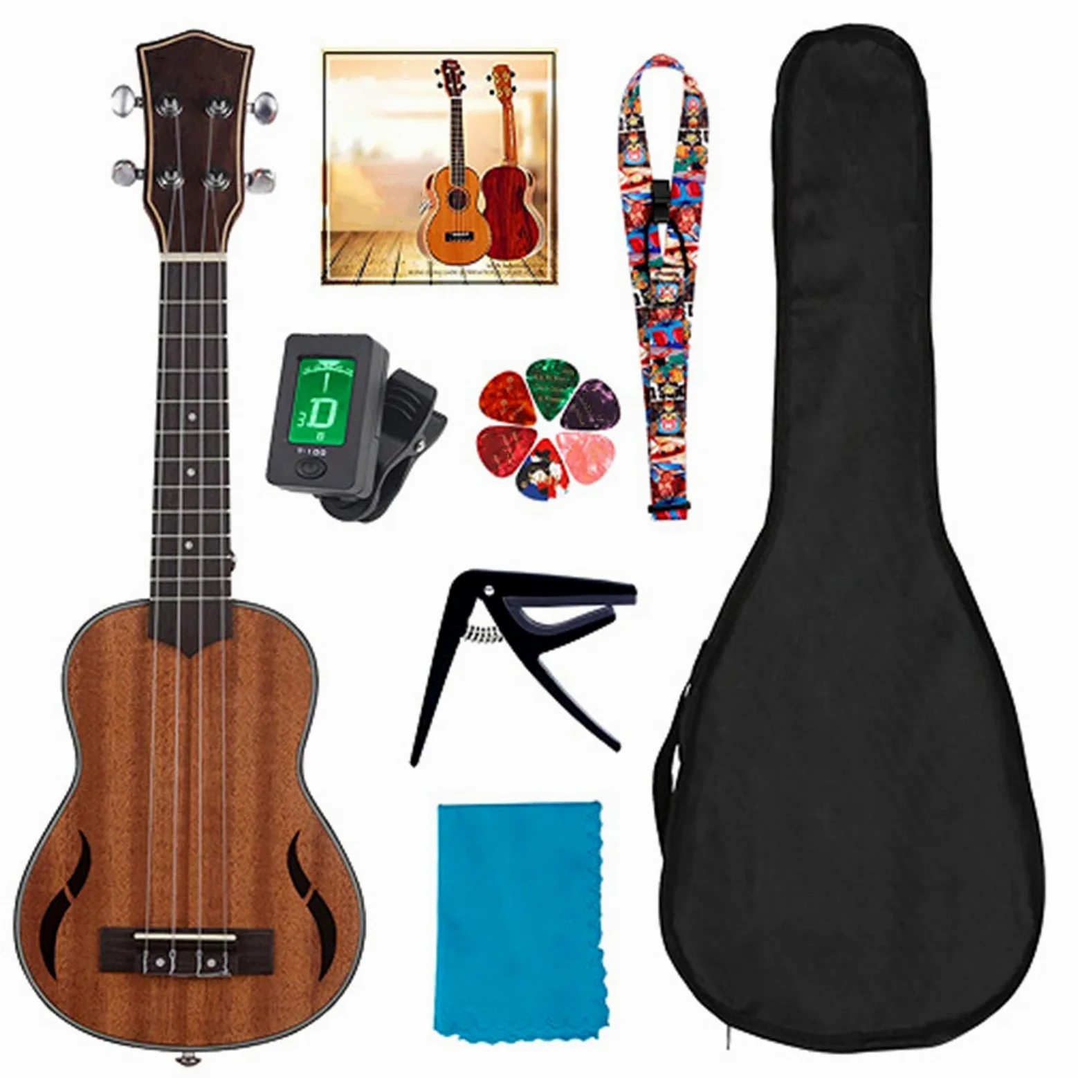 Wood Ukulele Per Principianti Da 21 Pollici In Legno Ukelele Per Adulti Starter Professionista Ukulele Set Con Borsa