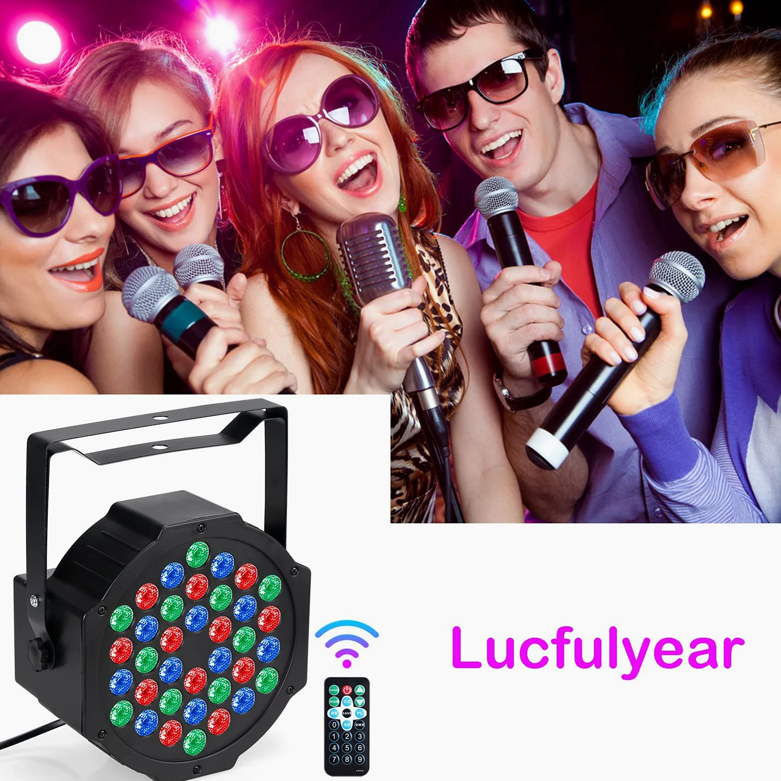 Par Led - RGBW Luci Discoteca Luci da Palco 36W Luci del Palcoscenico LED Fase Della Luce con 5 Modalità di Controllo e Telecomando per Club Bar KTV Show Party Disco DJ Christmas Halloween Matrimonio