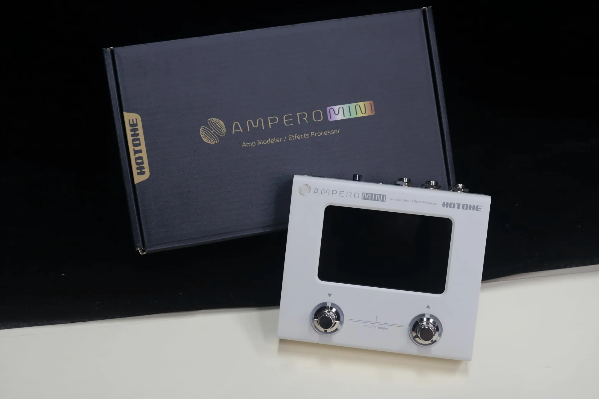 Hotone Processore multieffetto per chitarra basso elettrico Touchscreen Modellatore di amplificatori elettrico Simulazione di cabine IR Interfaccia audio USB Stereo OTG Ampero Mini (Vanilla)