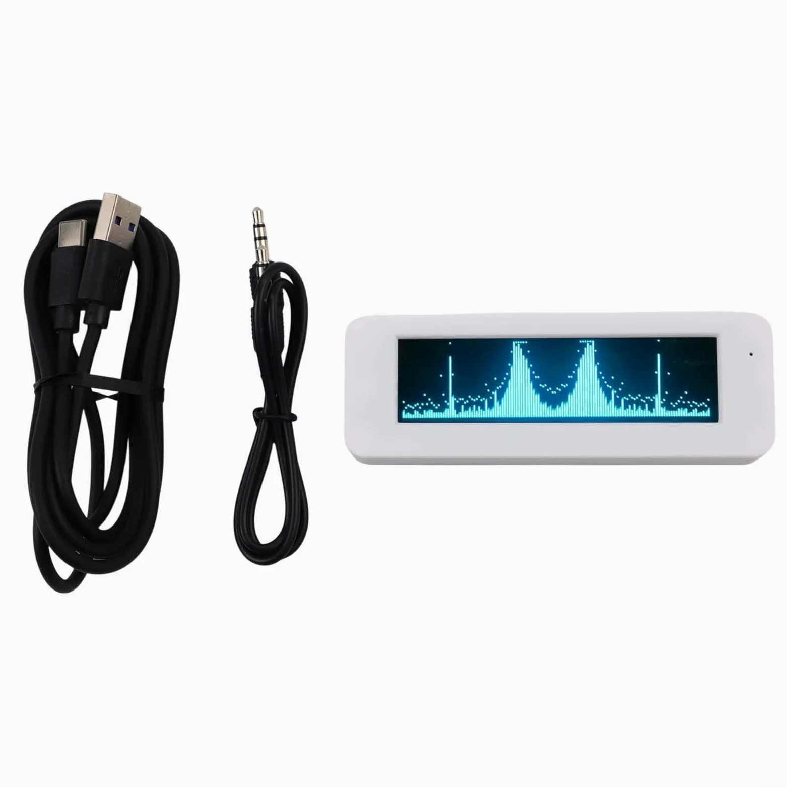 per oled Musica per analizzatore di spettro con schermo da 3,12 ″ Microfono AUX Voice Pickup Visualizzatore automatico dell'ora USB 5V per auto per cruscotto Scrivania Audio Visualizzatore (blu)