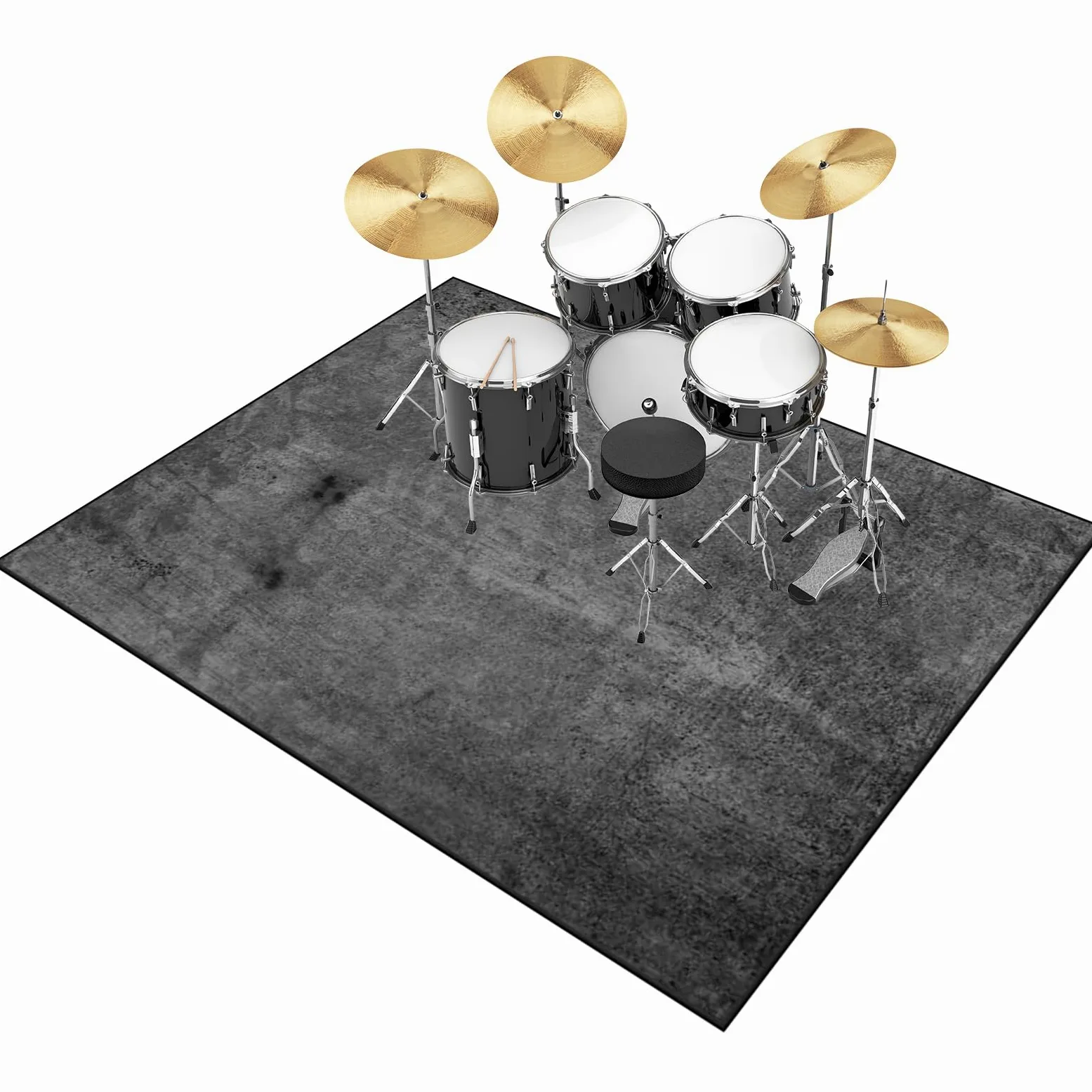 Tappeto Batteria Antiscivolo, Tappeto Insonorizzato per Batterie Elettroniche, Tappeti Rettangolari per Batterie Elettroniche Rullante Acustica Snare Drum Strumenti Musicali 300 x 200 cm
