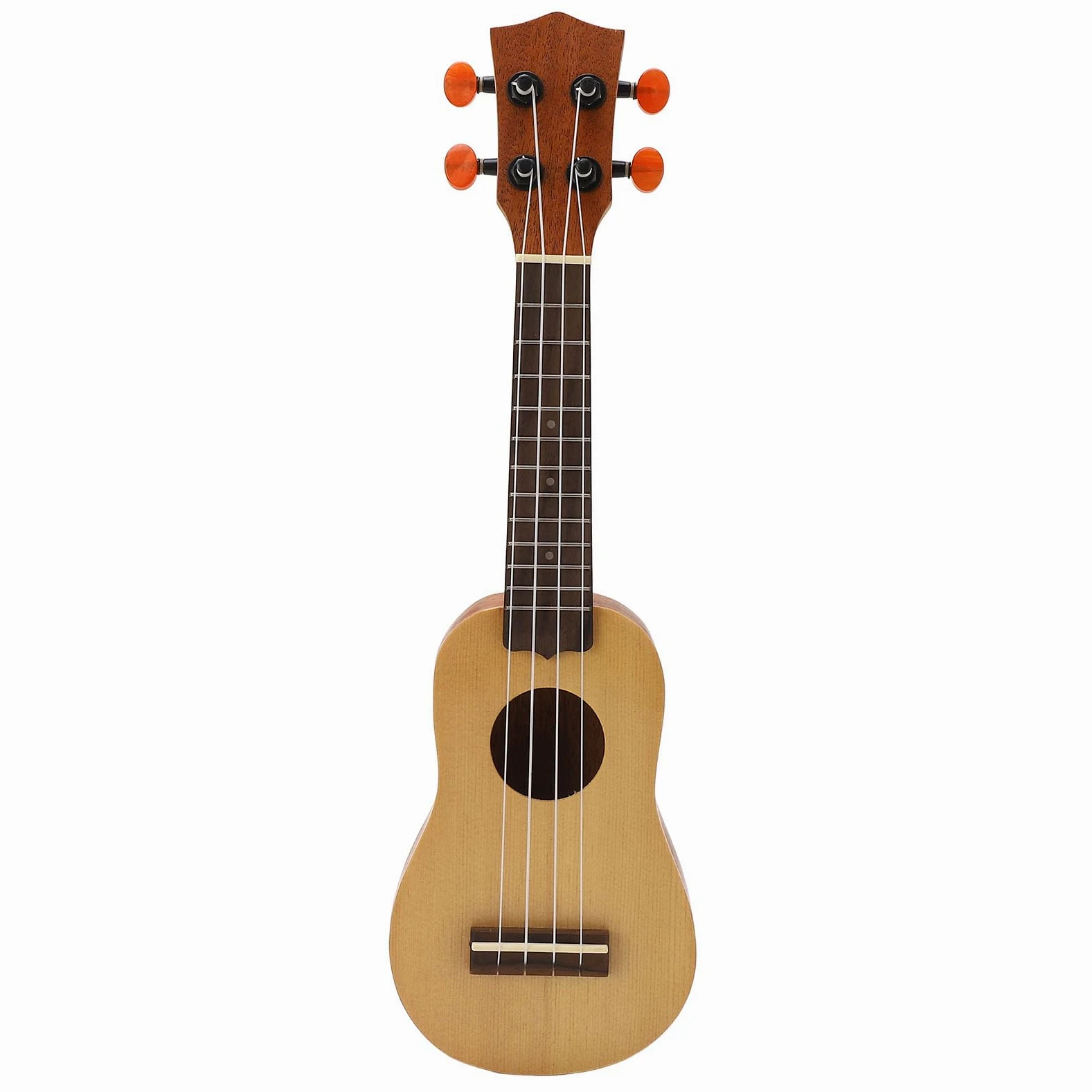 POENVFPO Ukulele da 16 Pollici in Legno Massello di Abete Rosso con 4 Corde e un Suono Piacevole, per Principianti, Professionisti e Viaggiatori