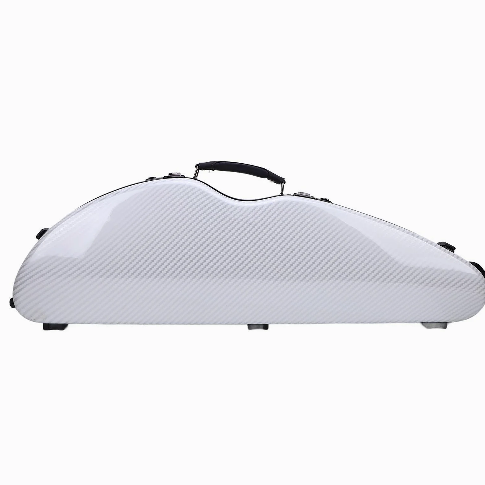 Custodia Rigida per Violino 4/4 a Grandezza Naturale con Chiusura Codificata Design Elegante per il Trasporto e lo Stoccaggio Colore Bianco in Fibra di Carbonio