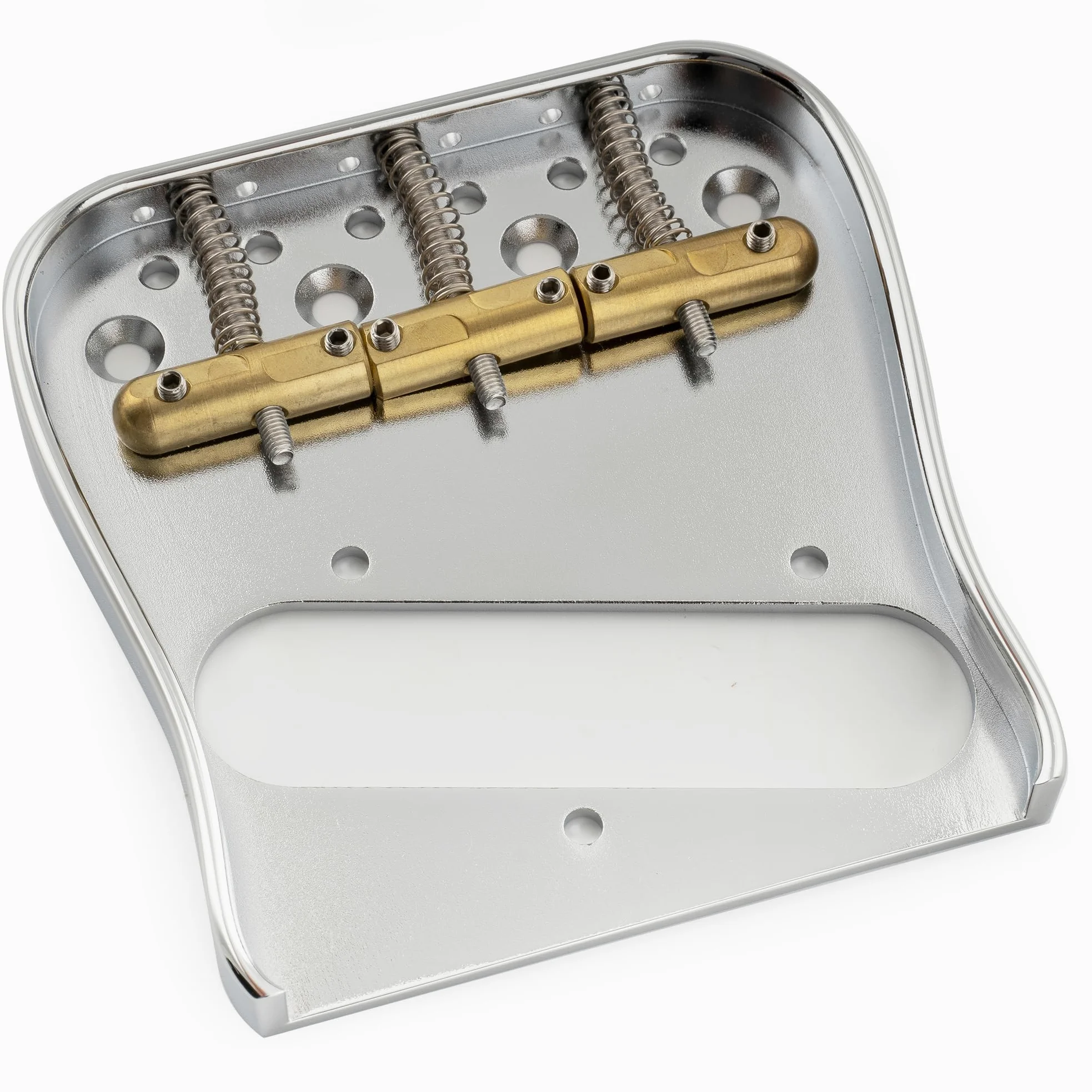 Musiclily Ultra BT013 54mm Curvo Ponte TL Compensato 3 Sellette Cromato | Piastra in Ottone, per Chitarra Elettrica tipo Tele
