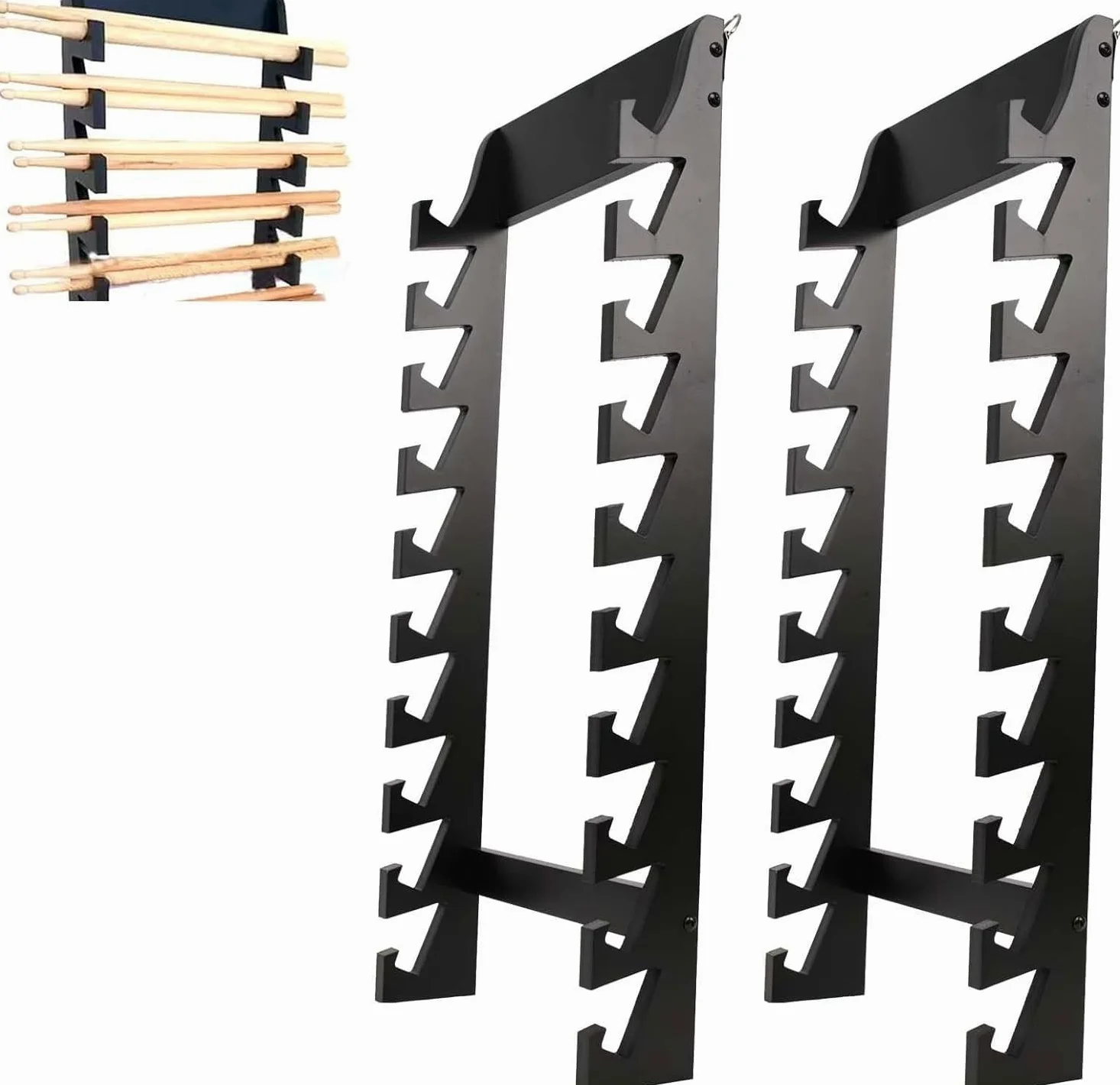Porta Bacchette Batteria Esposizione a Tamburo a Parete, Supporto a Tamburo Acrilico, 10 Livelli di Tamburi per l'arredamento di pareti/Negozi di Musica/Sala Batteria