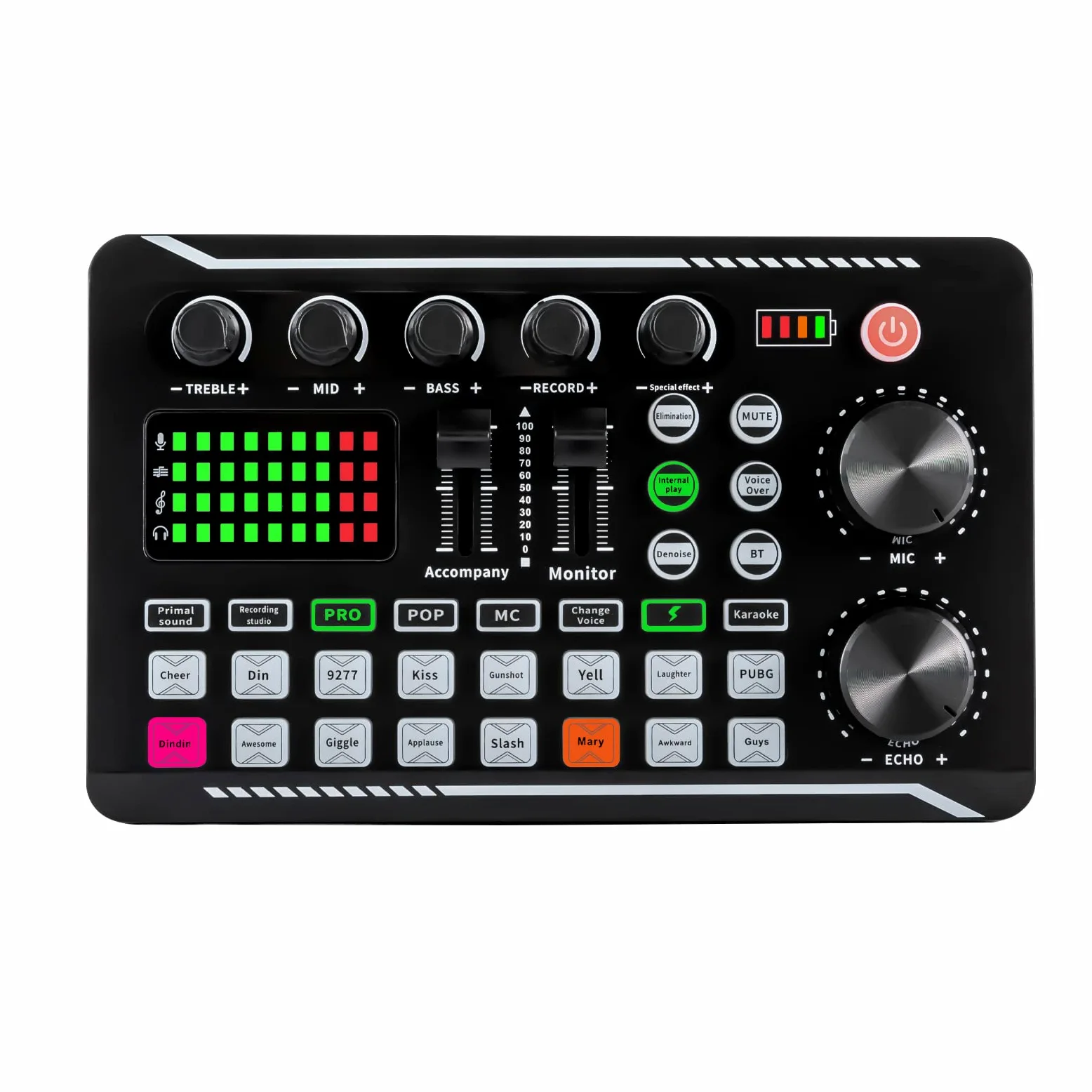 Set di schede audio live F998 Pro scheda audio Bluetooth Audio Interface Mixer Nero Basso Rumore Bluetooth Stereo Audio Mixer per Live Youtube Streaming, PC, studio di registrazione e gaming