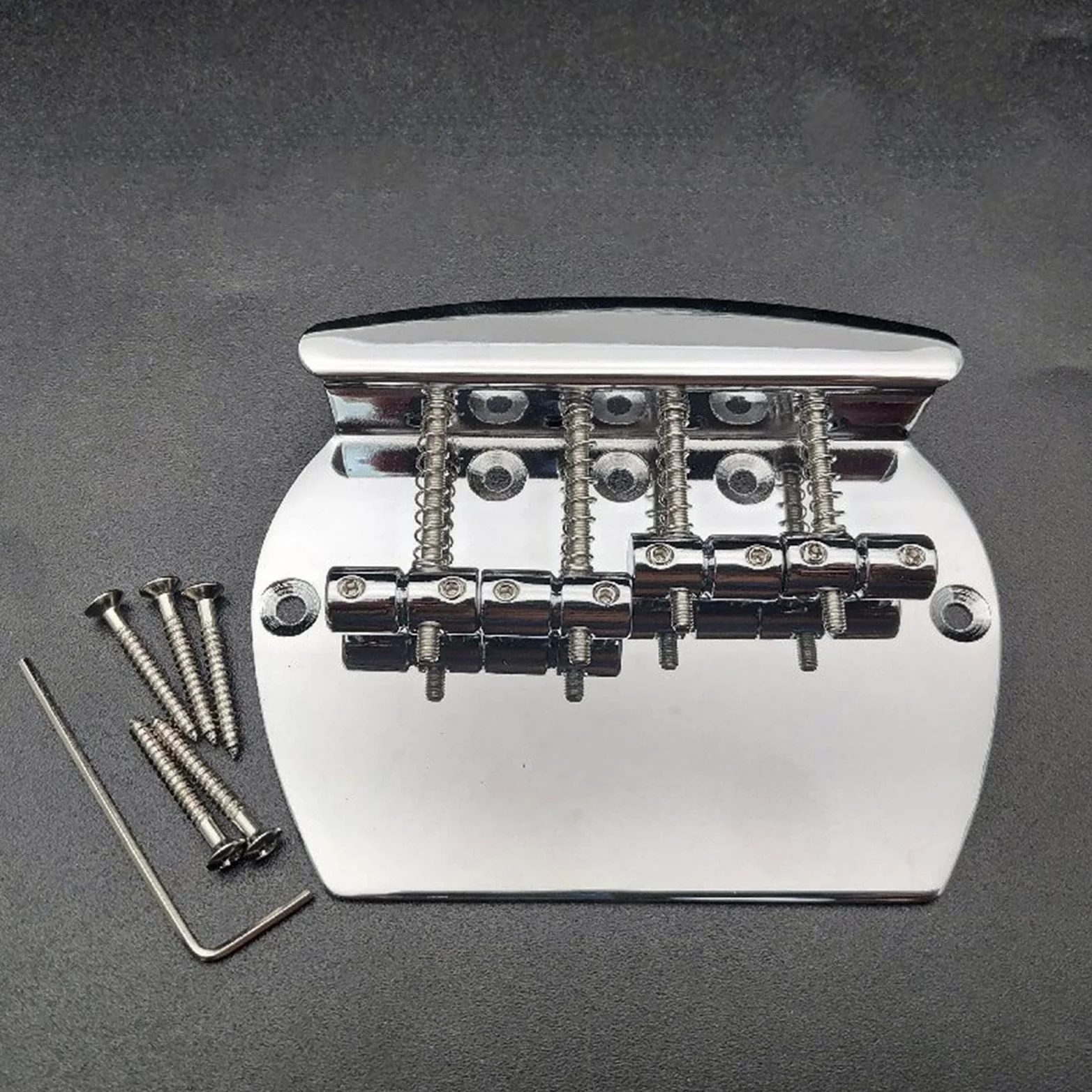 Parti di ricambio chitarra Bass Bridge Heavy Ponte Per Basso Curvo A 4 Corde Per Basso Elettrico Cromato