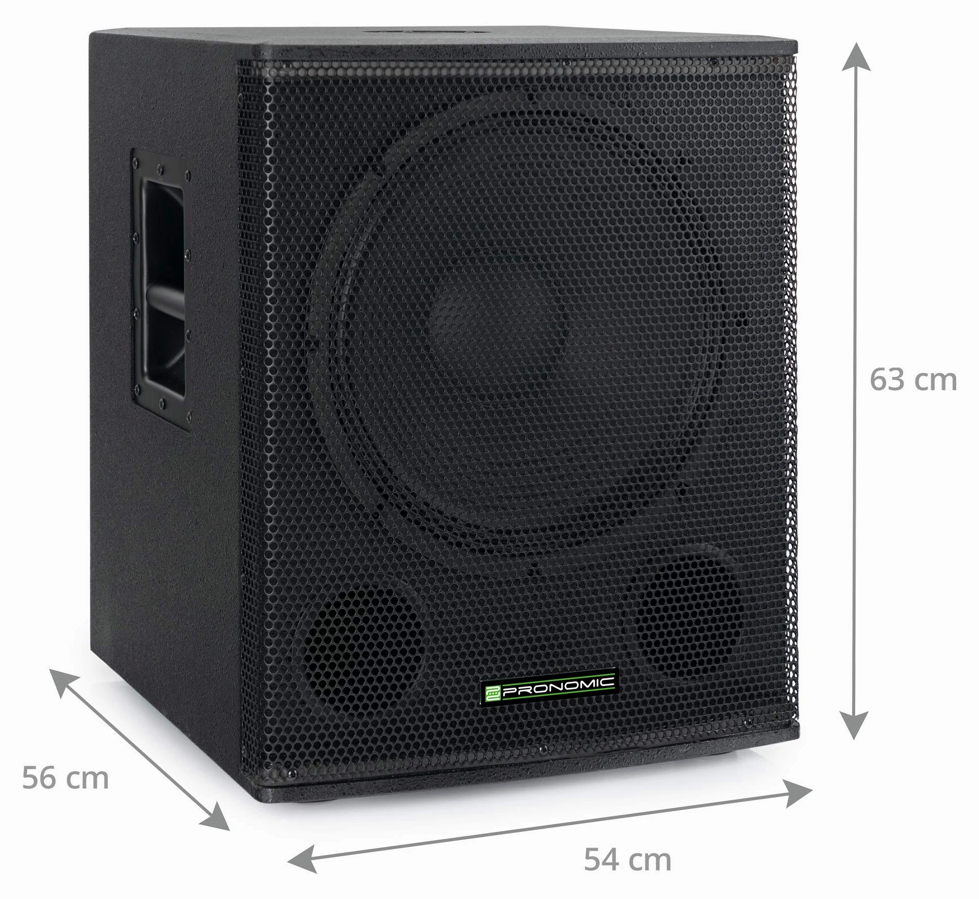 Pronomic 118S-212A Impianto PA Attivo - set PA attivo con 1 subwoofer da 18" e 2 satelliti da 12" - 600 watt potenza totale (RMS) - inclusi supporti per casse e cavi da 10m