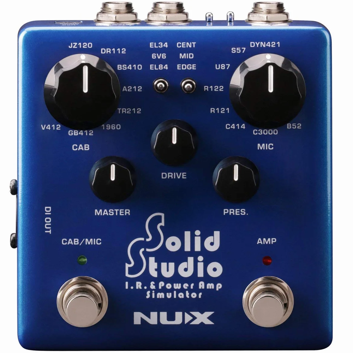 NUX Solid Studio IR Power Amp Simulator IR Loader con built-in Cabinet microfoni e posizioni microfono e amplificatore di potenza simulatore con 3 tubi e controllo amplificatore di potenza