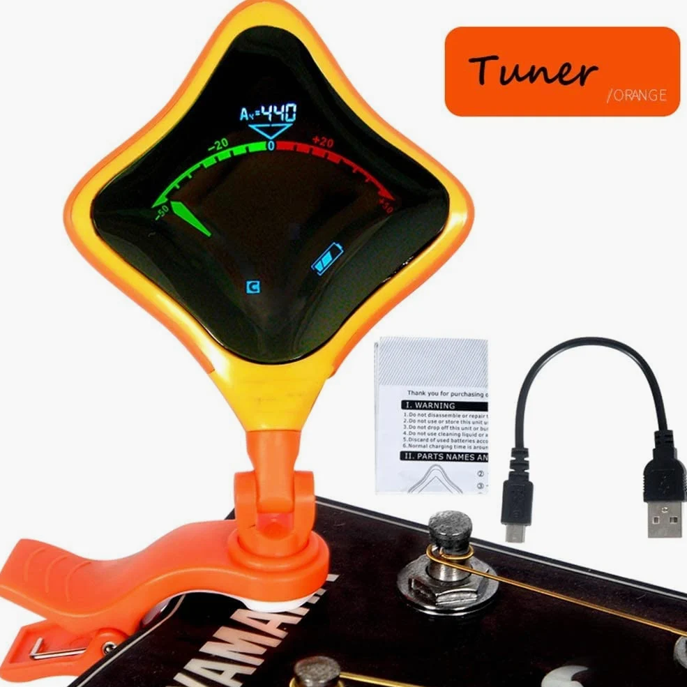 Guitar Tuner Clip Design Bass Violin Ukulele Tuner Accoppiabile Alta precisione e Alta sensibilità
