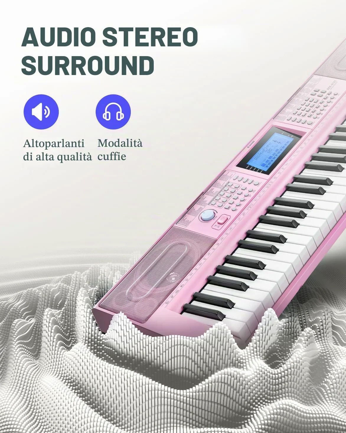 Donner DEK-610S 61 Key Electronic Piano Pink Set (including piano stand, stool, microphone) EU
