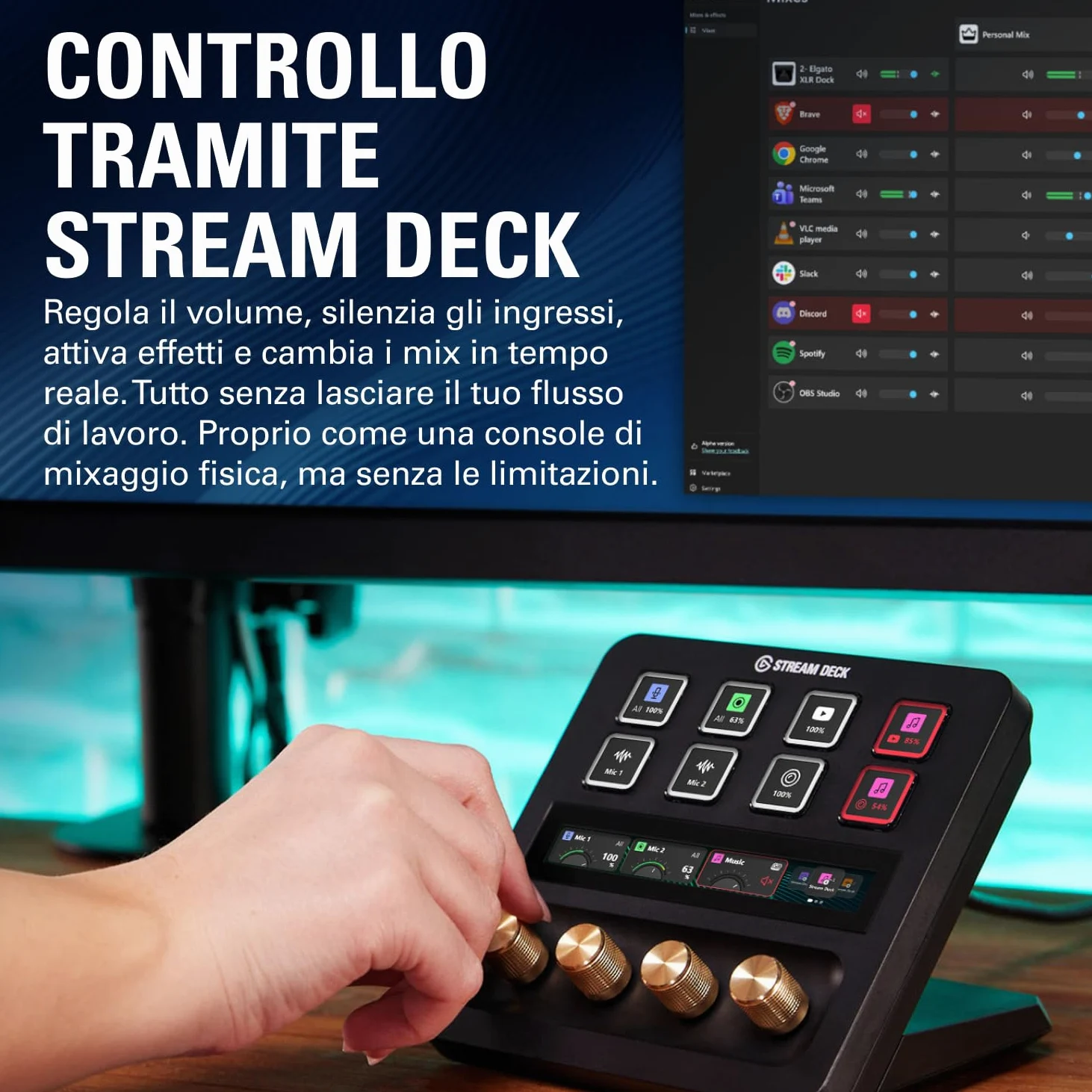 Elgato Wave:3 MK.2 – Microfono a condensatore USB premium per streaming e podcasting con Wave FX Processor, DSP integrato, Clipguard 2.0 e VST inserts – Funziona su PC e Mac