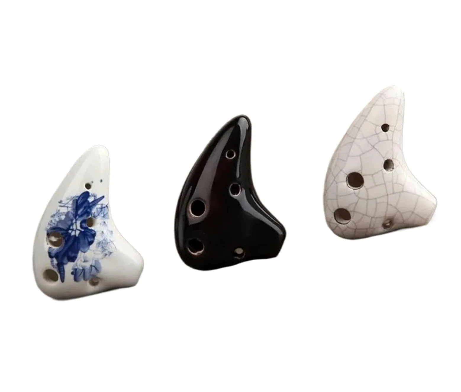 Ocarina per principianti con chiave in Re acuto a 6 fori Strumento Ocarina(White)