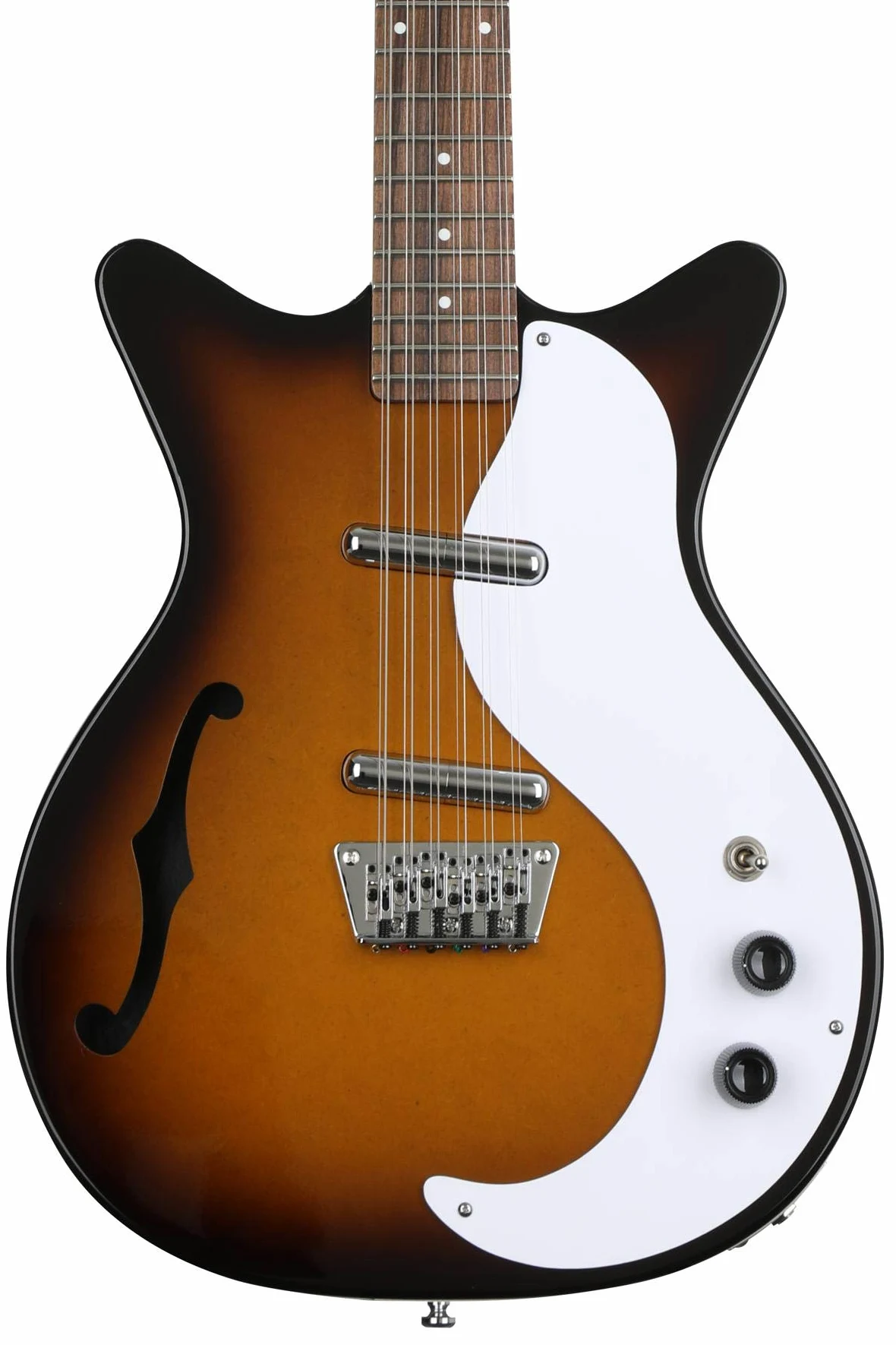 Danelectro 59 a 12 corde con foro F – tabacco sunburst