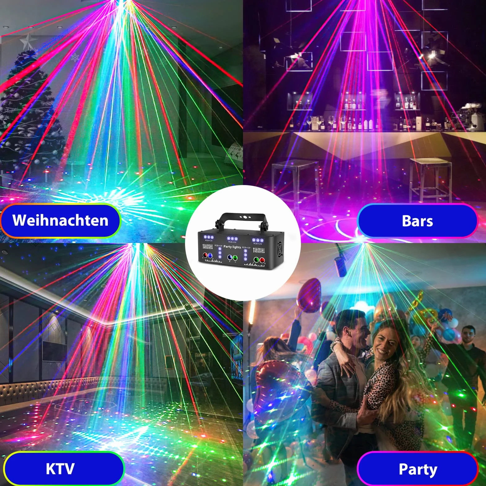 Luce discoteca Luce di Festa, DMX Effetti Luce LED RGB Proiettore DJ Musicale Controllato Luci Discoteca Per KTV Riunione Famiglia Matrimonio Compleanno Halloween