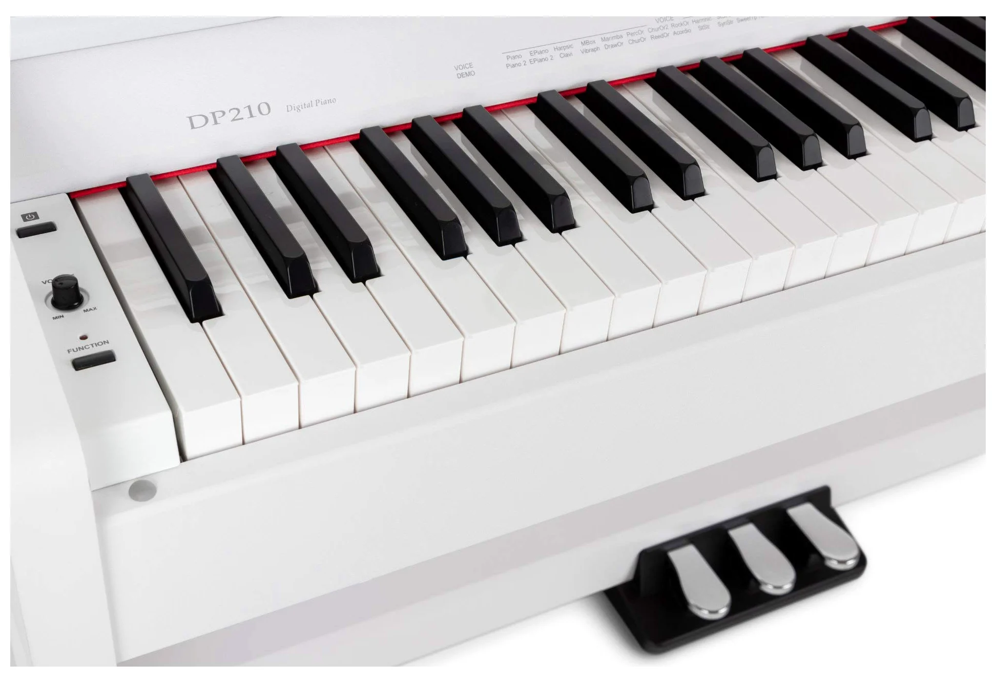 Classic Cantabile DP-210 WM E-Piano bianco opaco, Polifonia a 64 voci | Tastiera HA-88-S500 con 88 tasti a meccanica a martello, Soft, Medio, Hard, 1 brano demo interno, 26 suoni WMA, 2 x cuffie