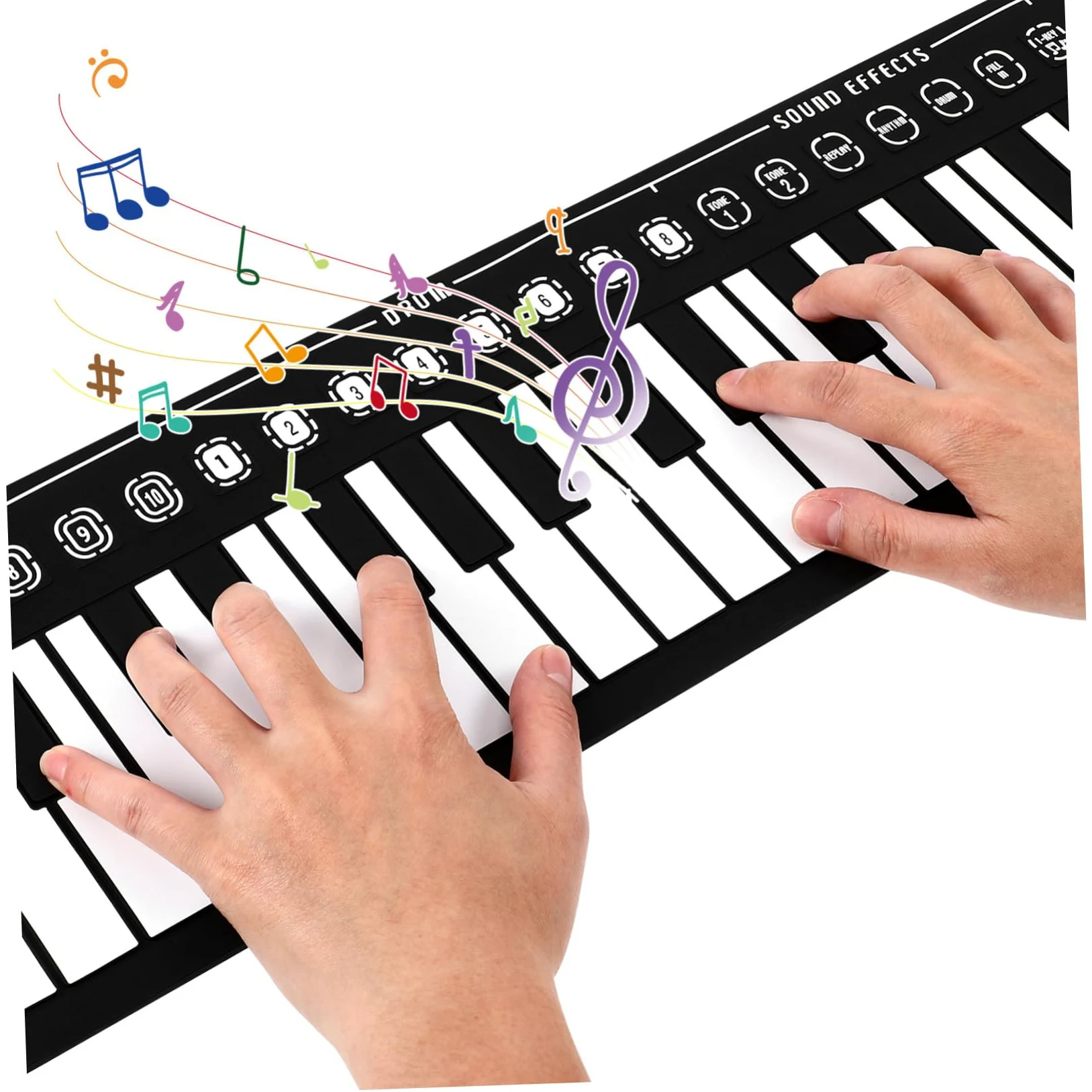 Hemobllo Pianoforte Digitale Portatile 49 Tasti in Silicone Altoparlante Integrato e Funzione Sleep Automatica, Pianola Flessibile per Principianti e Musica in Movimento