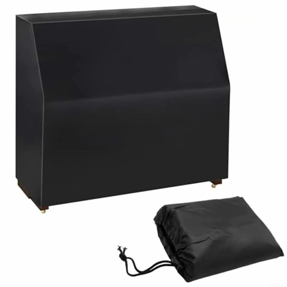 Copertura per pianoforte verticale Oxford 420D con rivestimento argento, 153 x 35 x 110 cm, custodia protettiva antipolvere completa per uso interno ed esterno, custodia nera inclusa