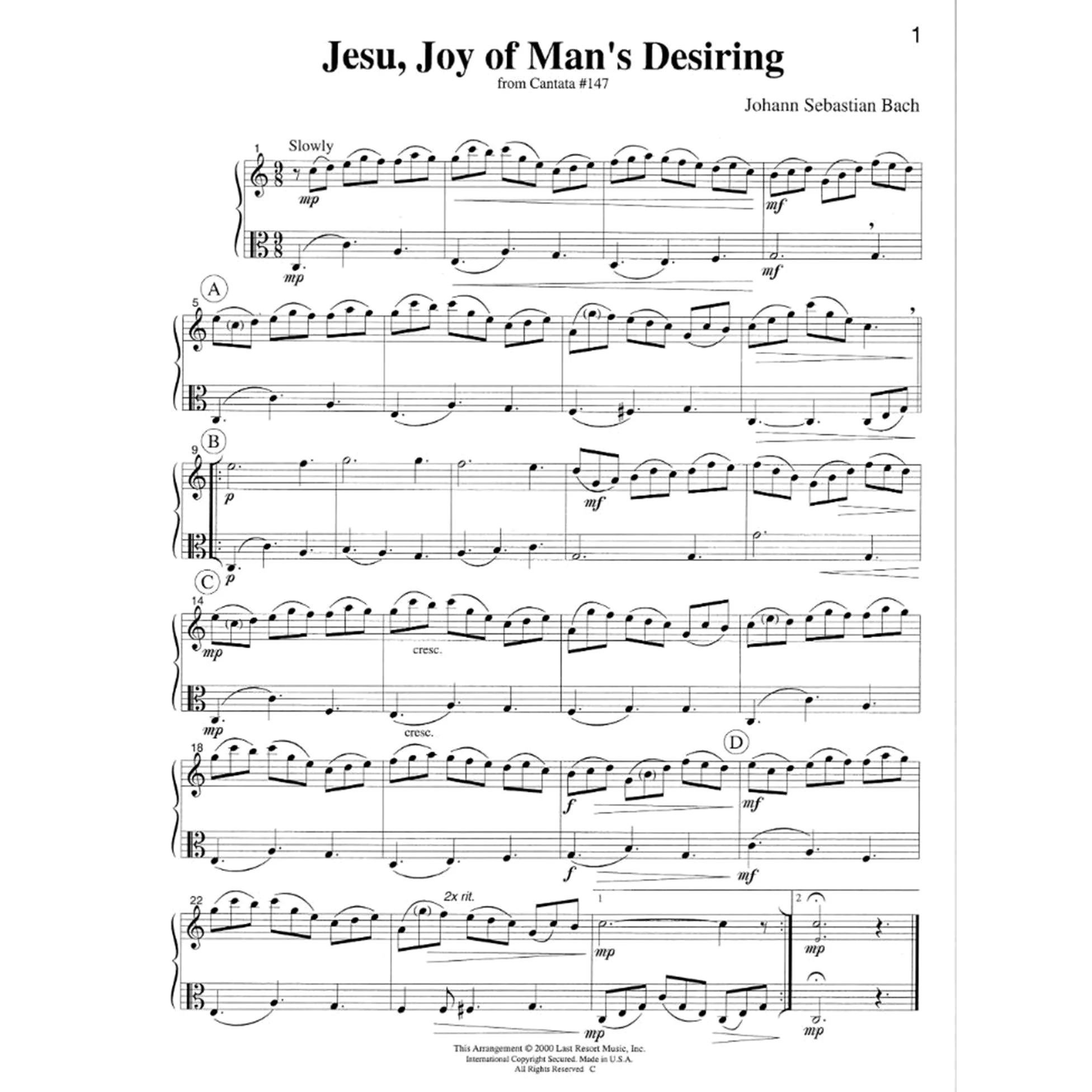 Music for Two, Volume 1 Flute or Oboe or Violin & Viola