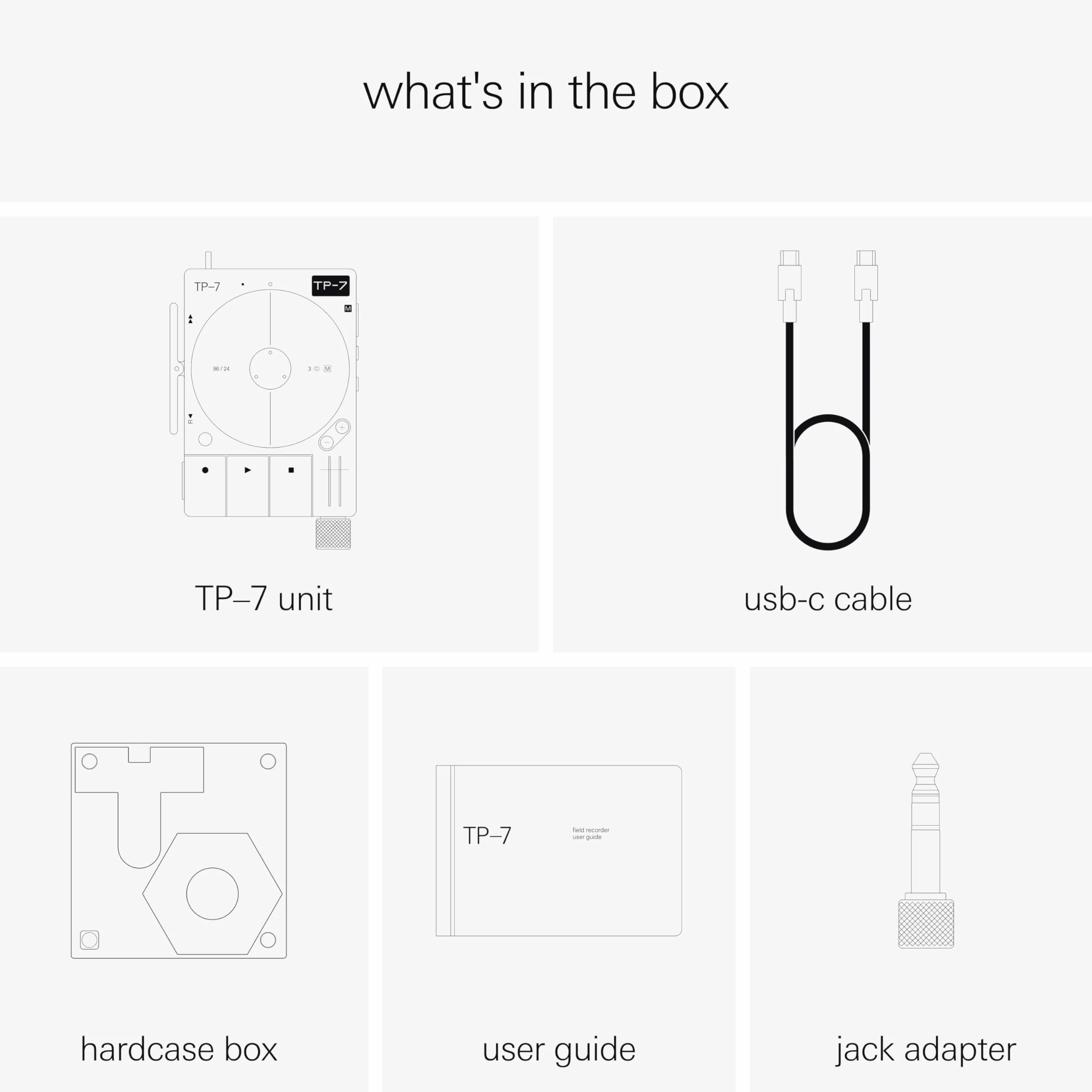Teenage Engineering TP-7 (registratore portatile, con interfaccia audio USB-C, Bluetooth, microfono interno, altoparlanti, 128 GB di memoria, interfaccia audio USB-C, autonomia di 72 ore)