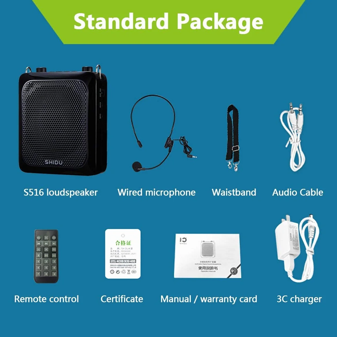 Amplificatore vocale con microfono portatile per insegnanti, mini amplificatore di voce 25W Batteria ricaricabile 4000mah Sistema PA per insegnanti, guida turistica, allenatori, presentatori